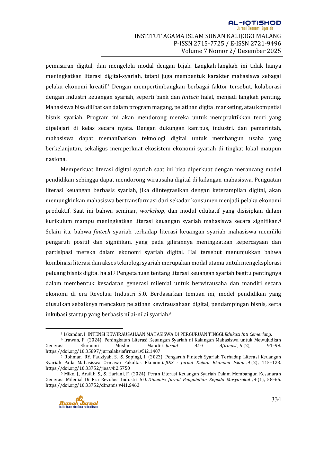 JURIS Eksplorasi Perilaku Mahasiswa dalam Memanfaatkan Bisnis Syariah Digital