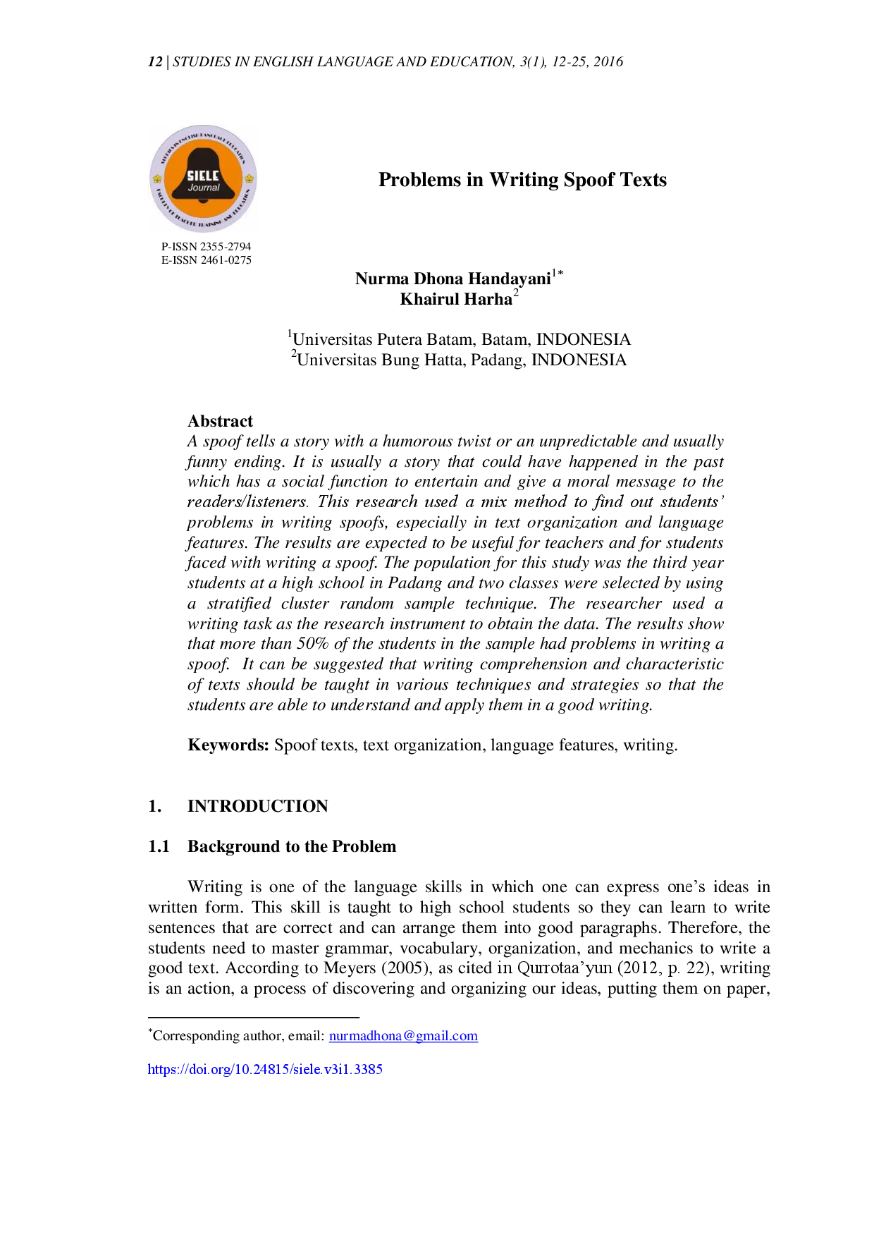 juris Problems in Writing Spoof Texts