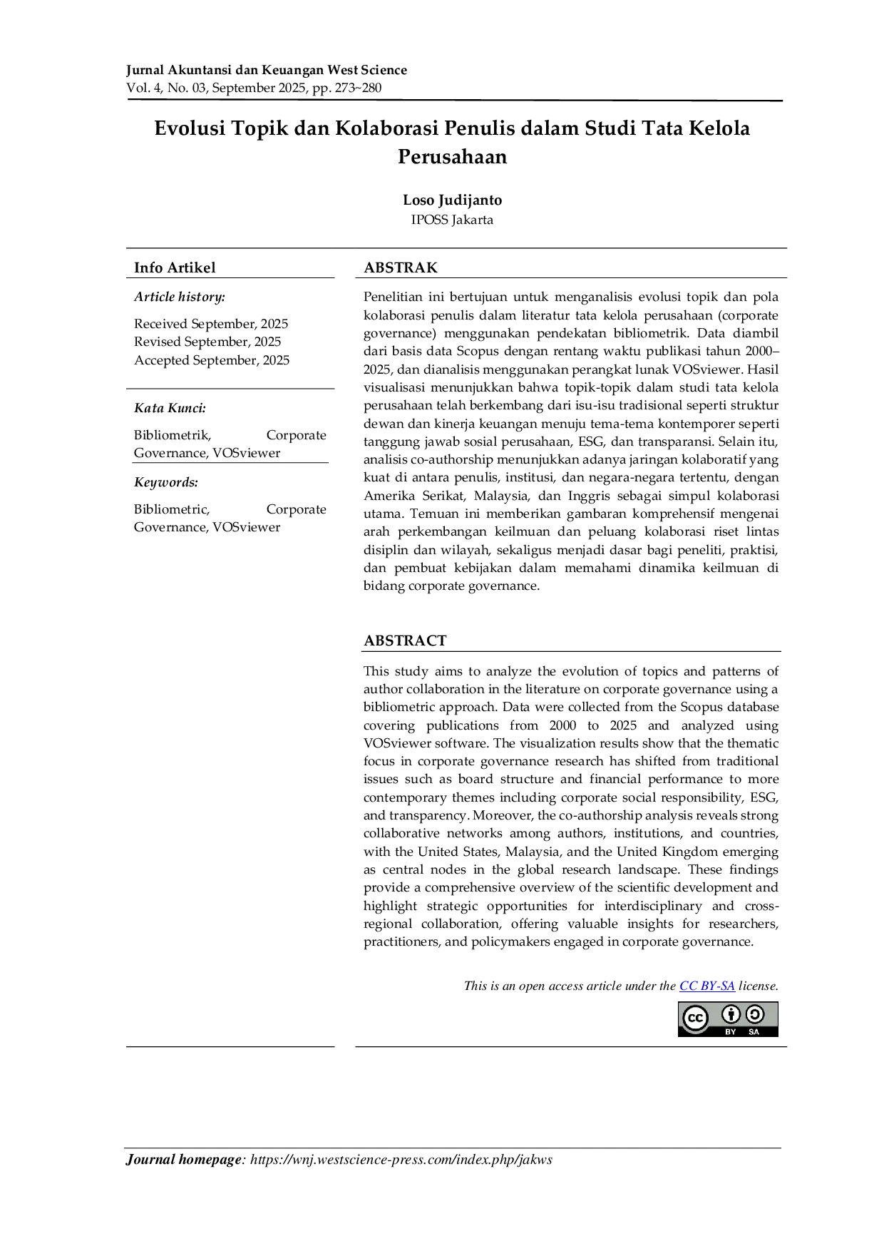 JURIS Evolusi Topik dan Kolaborasi Penulis dalam Studi Tata Kelola Perusahaan