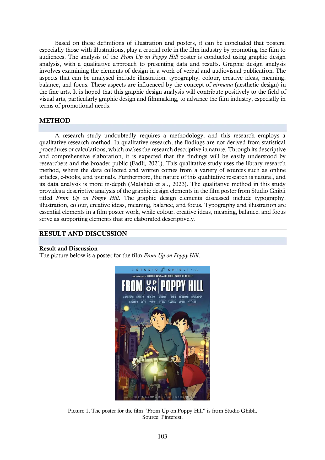 JURIS Graphic design analysis of Studio Ghibli animation film poster From Up On Poppy Hill