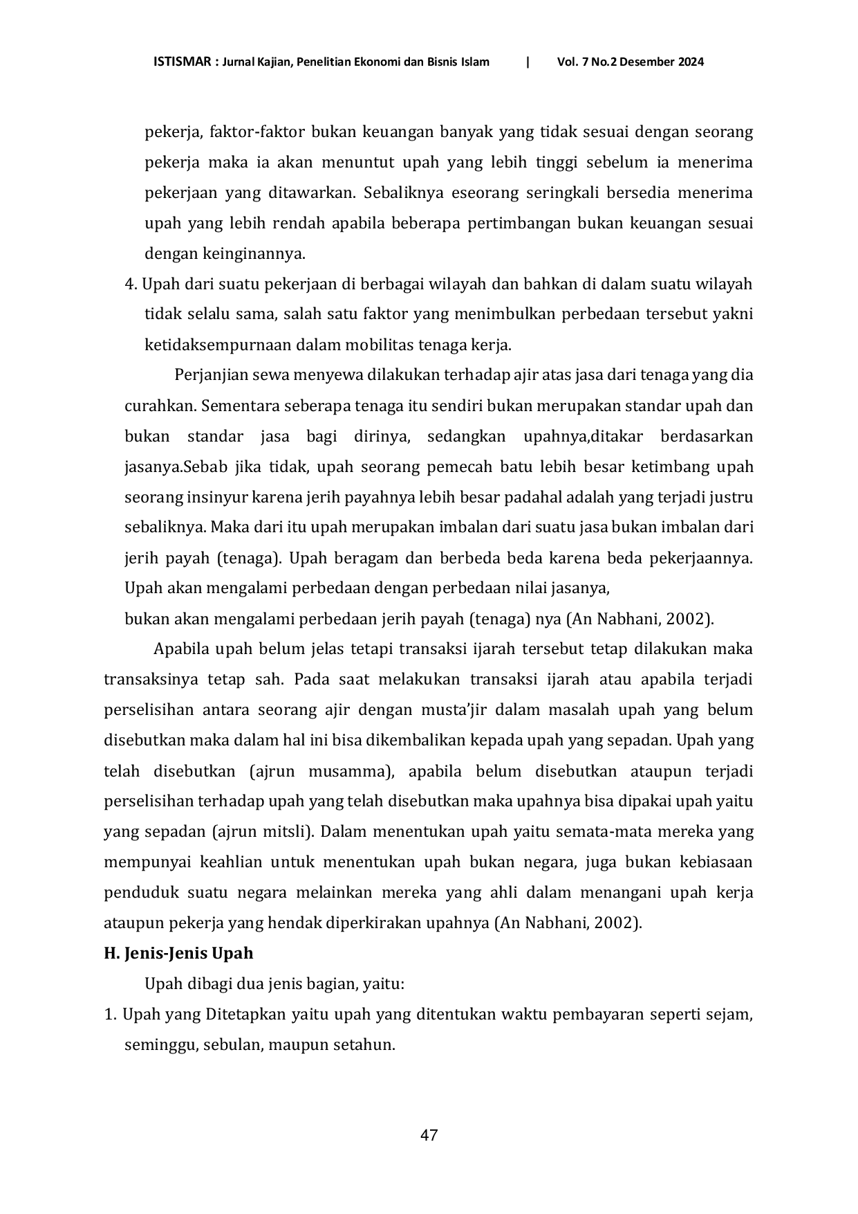 JURIS Upah Perspektif Islam Dalam Pengembangan Ekonomi