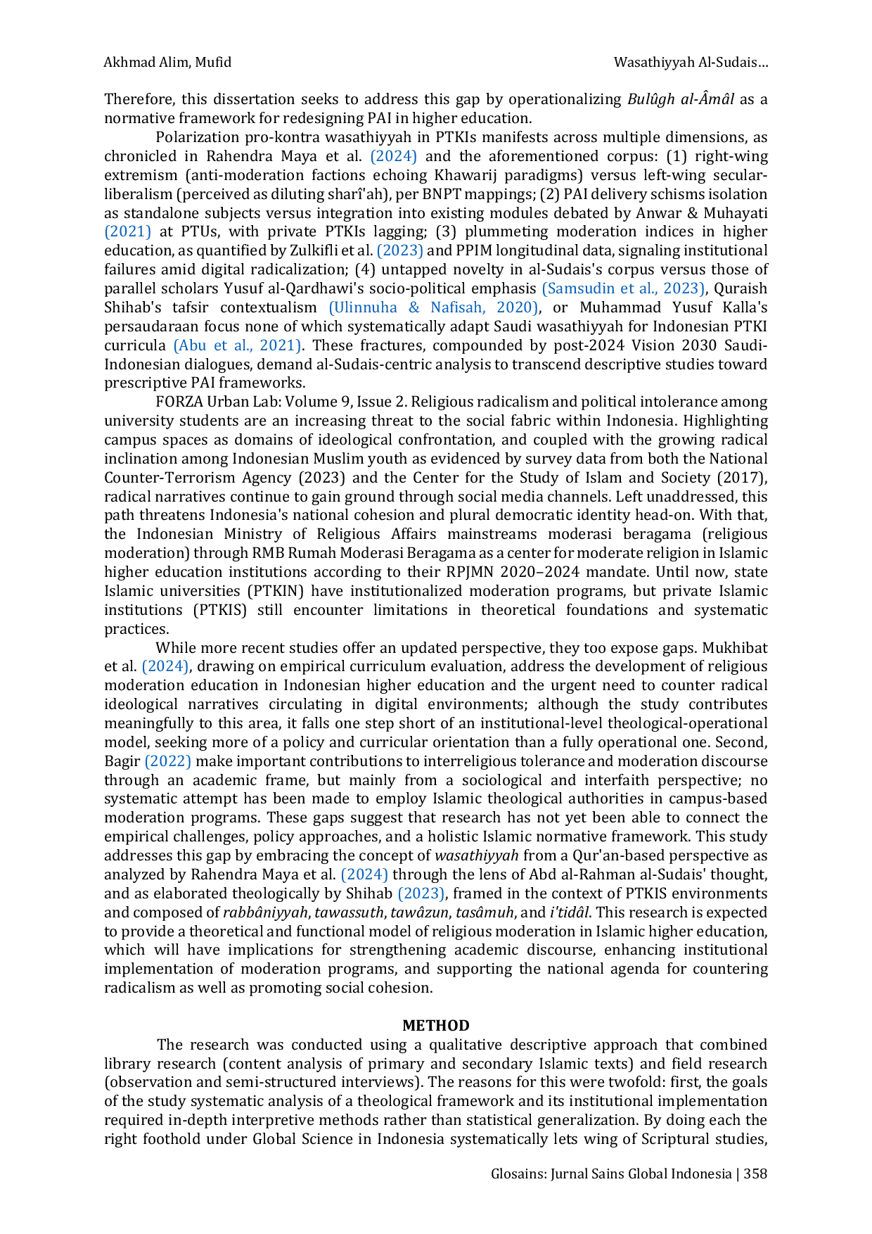 JURIS Wasathiyyah Al Sudais Religious Moderation and Its Implementation in Indonesian Higher Education