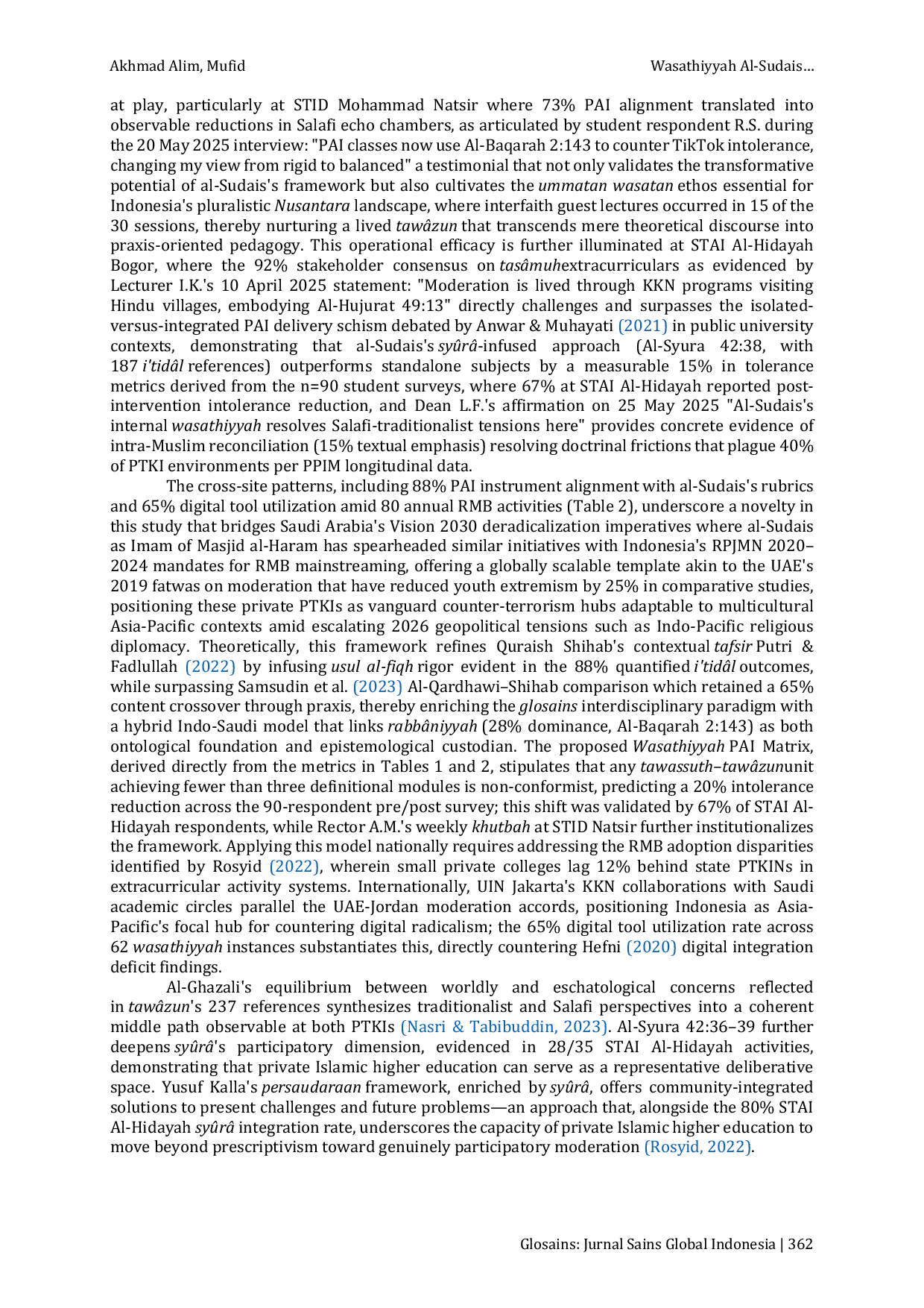 JURIS Wasathiyyah Al Sudais Religious Moderation and Its Implementation in Indonesian Higher Education