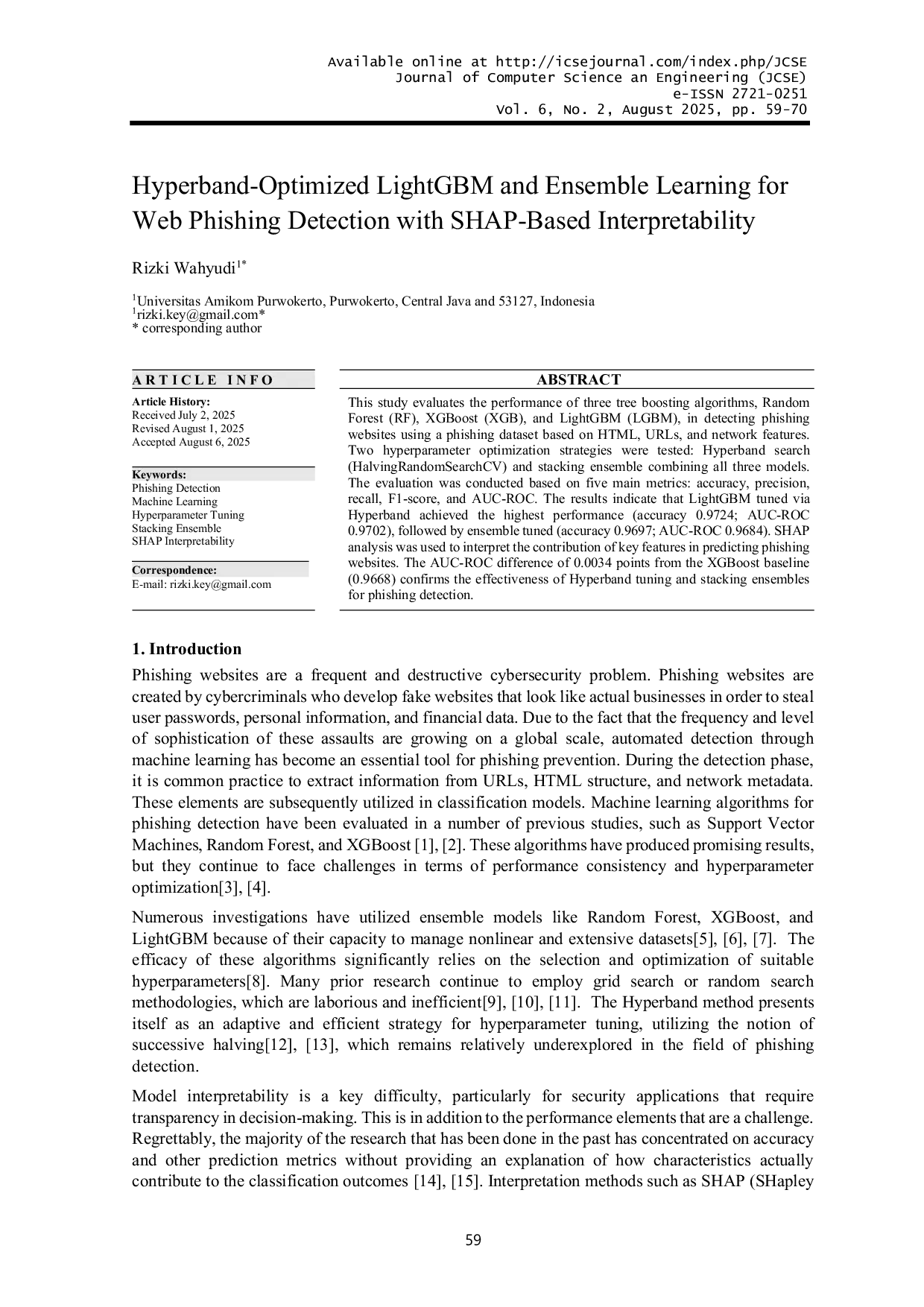 JURIS HyperbandAcOptimized LightGBM and Ensemble Learning for Web Phishing Detection with SHAPAcBased Interpretability