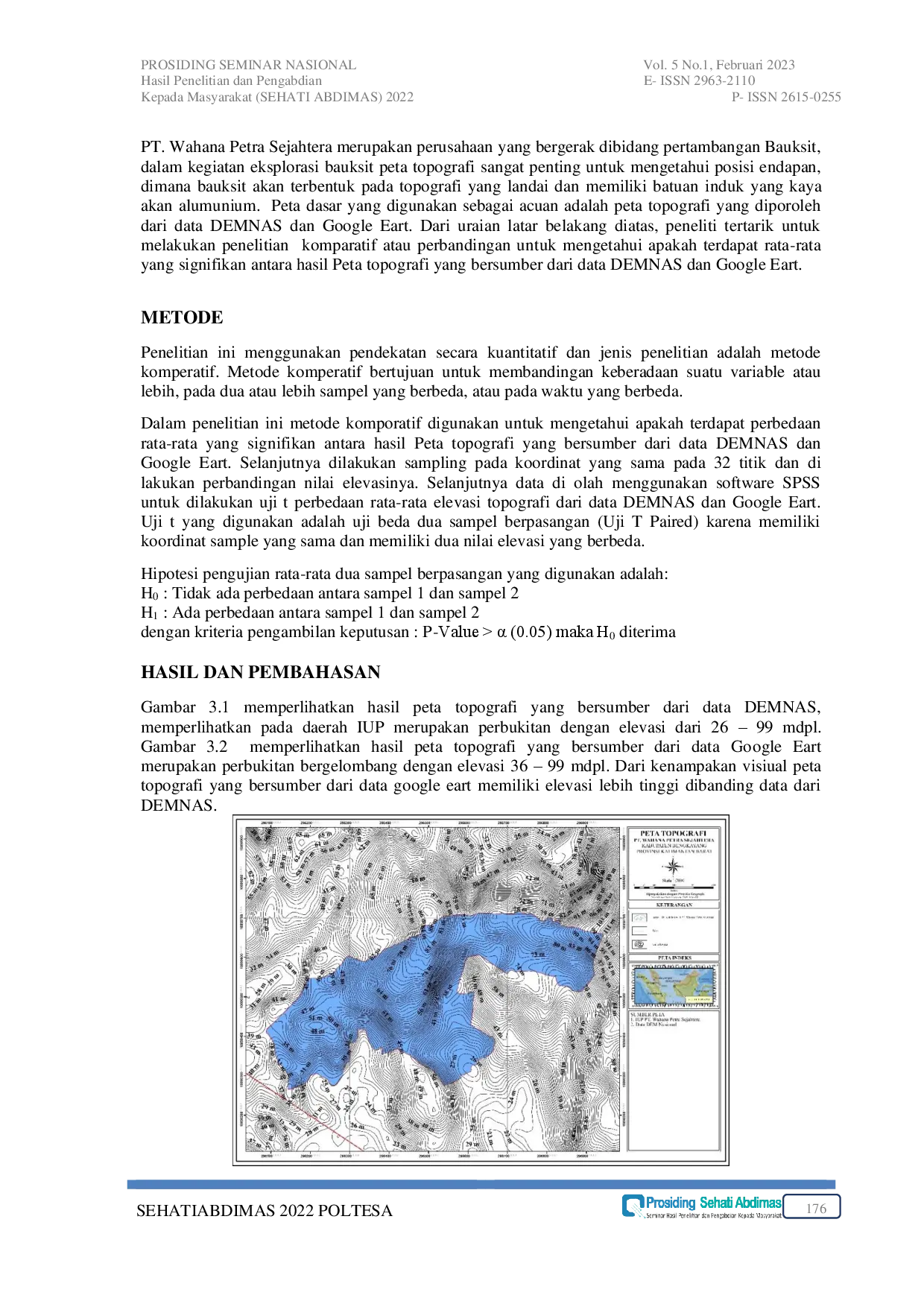 JURIS Perbandingan Hasil Peta Topografi Menggunakan Sumber Data Demnas Dan Google Earth Pada Iup Pt Wahana Petra Sejahtera
