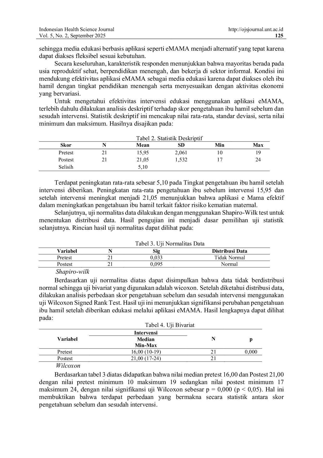 JURIS Edukasi eMAMA dalam Meningkatkan Pengetahuan Ibu Hamil terhadap faktor Risiko Kematian Maternal