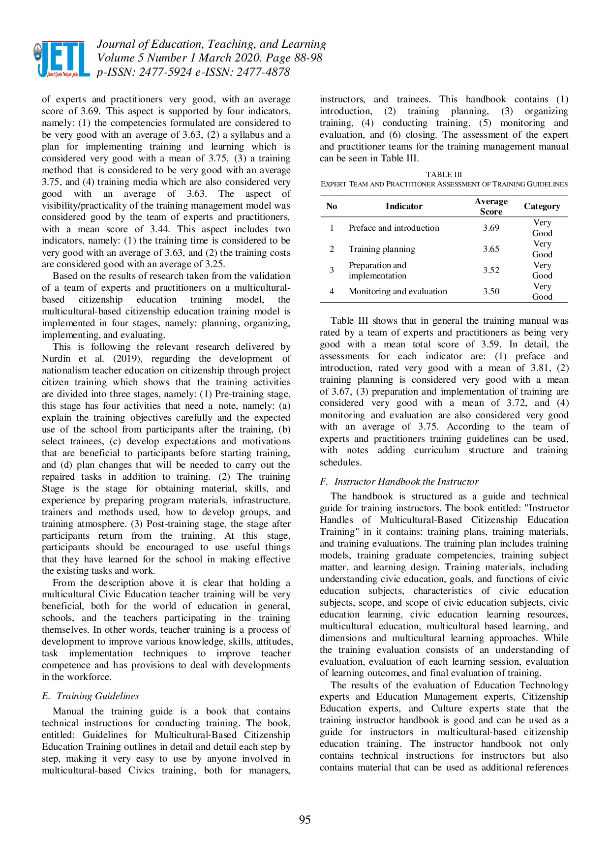 juris The Model Development Training to Increase Competence of Teacher on Education of Citizenship Based on Multiculture