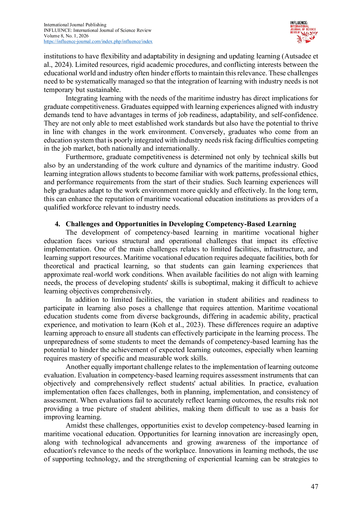 JURIS Competency Based Learning in Maritime Vocational Higher Education A Systematic Literature Review