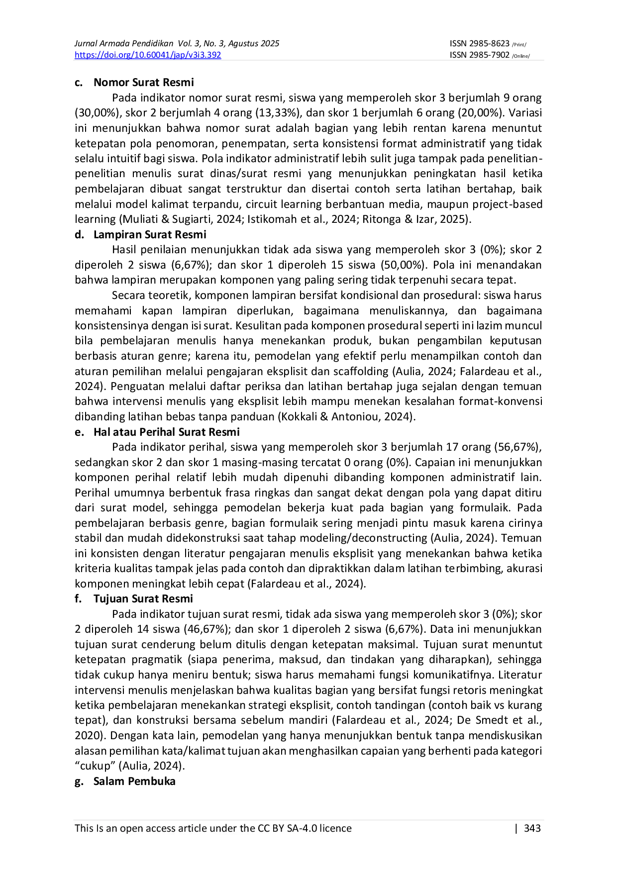 JURIS Kemampuan Menulis Surat Resmi Siswa Kelas VII MTSN 1 Padang Menggunakan Teknik Pemodelan