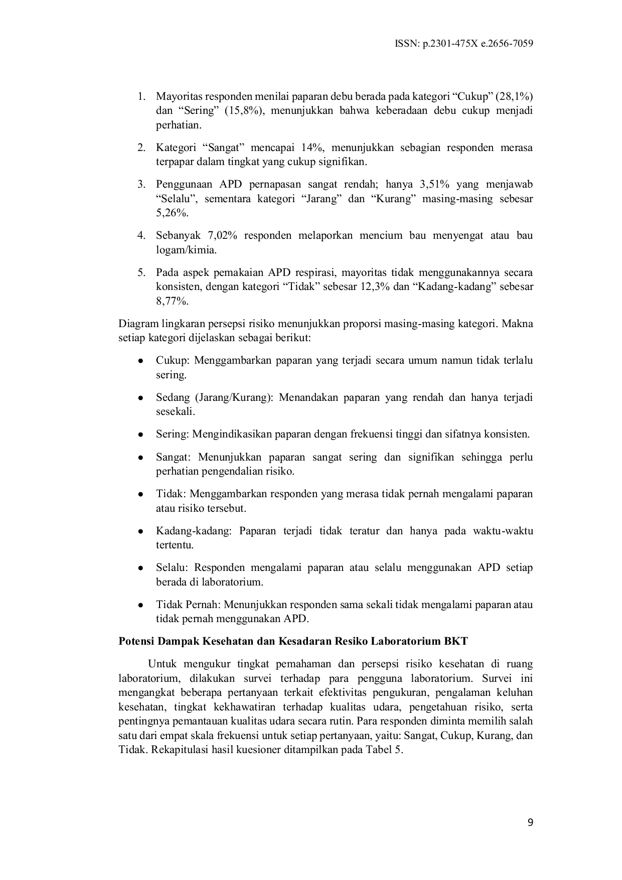 JURIS Analisis Kualitas Udara Laboratorium Teknik Sipil Universitas Islam Indonesia Berdasarkan Parameter TSP Pb dan Cr Total