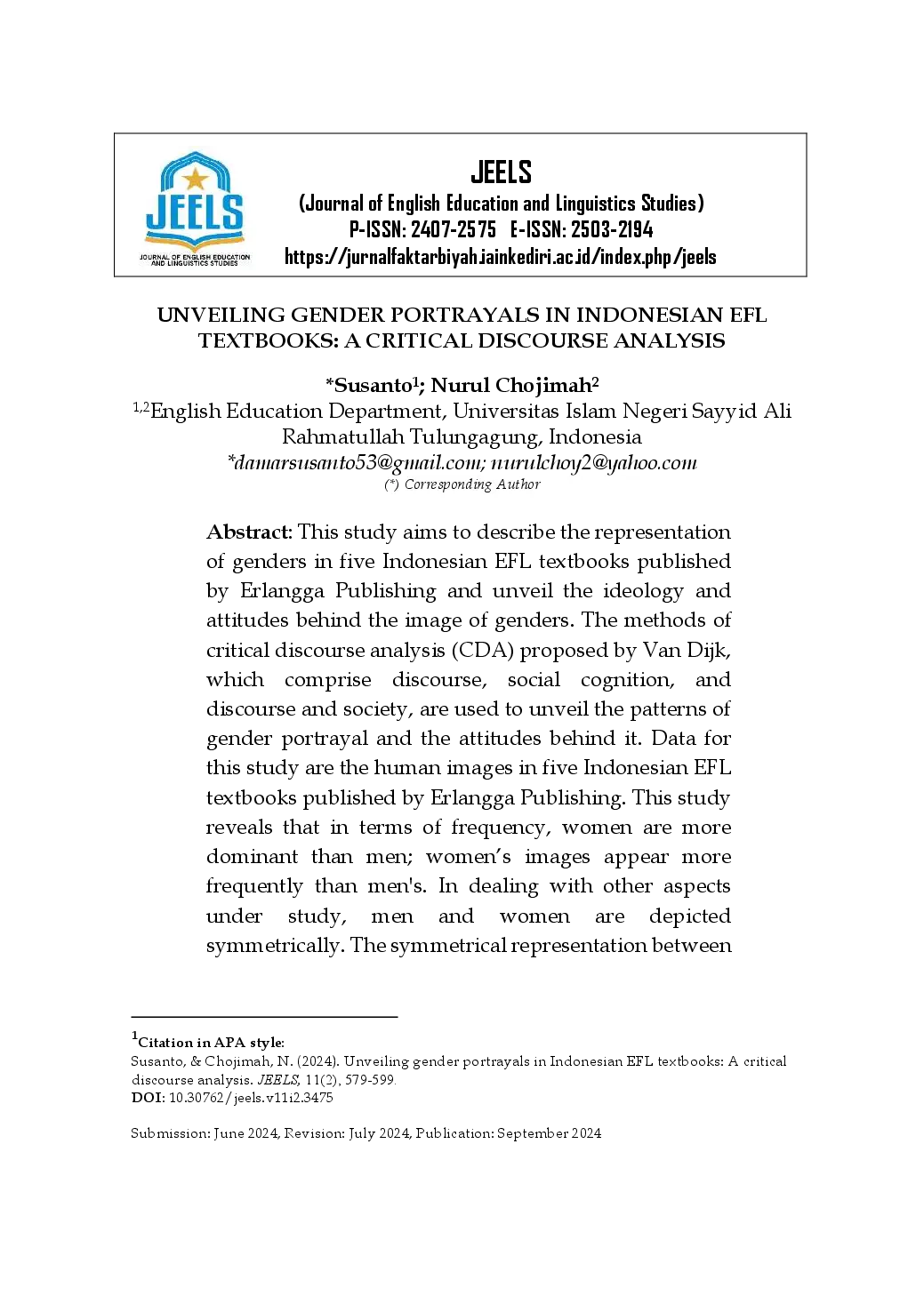 juris Unveiling Gender Portrayals in Indonesian EFL textbooks A Critical Discourse Analysis