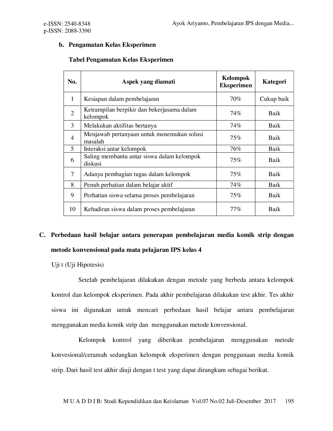 JURIS Pembelajaran IPS dengan Media Komik Strip di Kelas 4