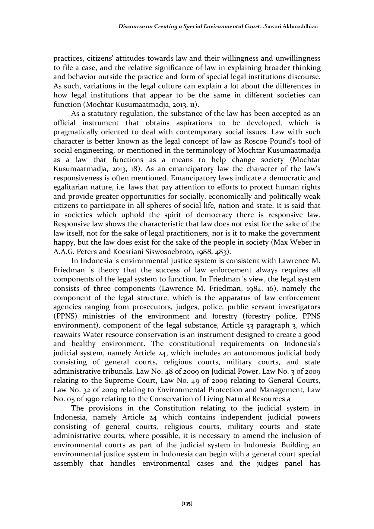 juris Discourse on Creating a Special Environmental Court in Indonesia to Resolve Environmental Disputes