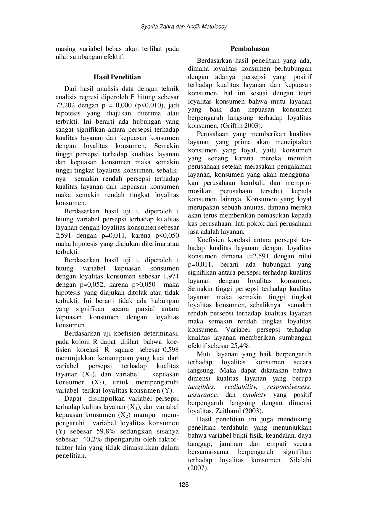 JURIS Persepsi terhadap Kualitas Layanan Kepuasan dan Loyalitas Konsumen