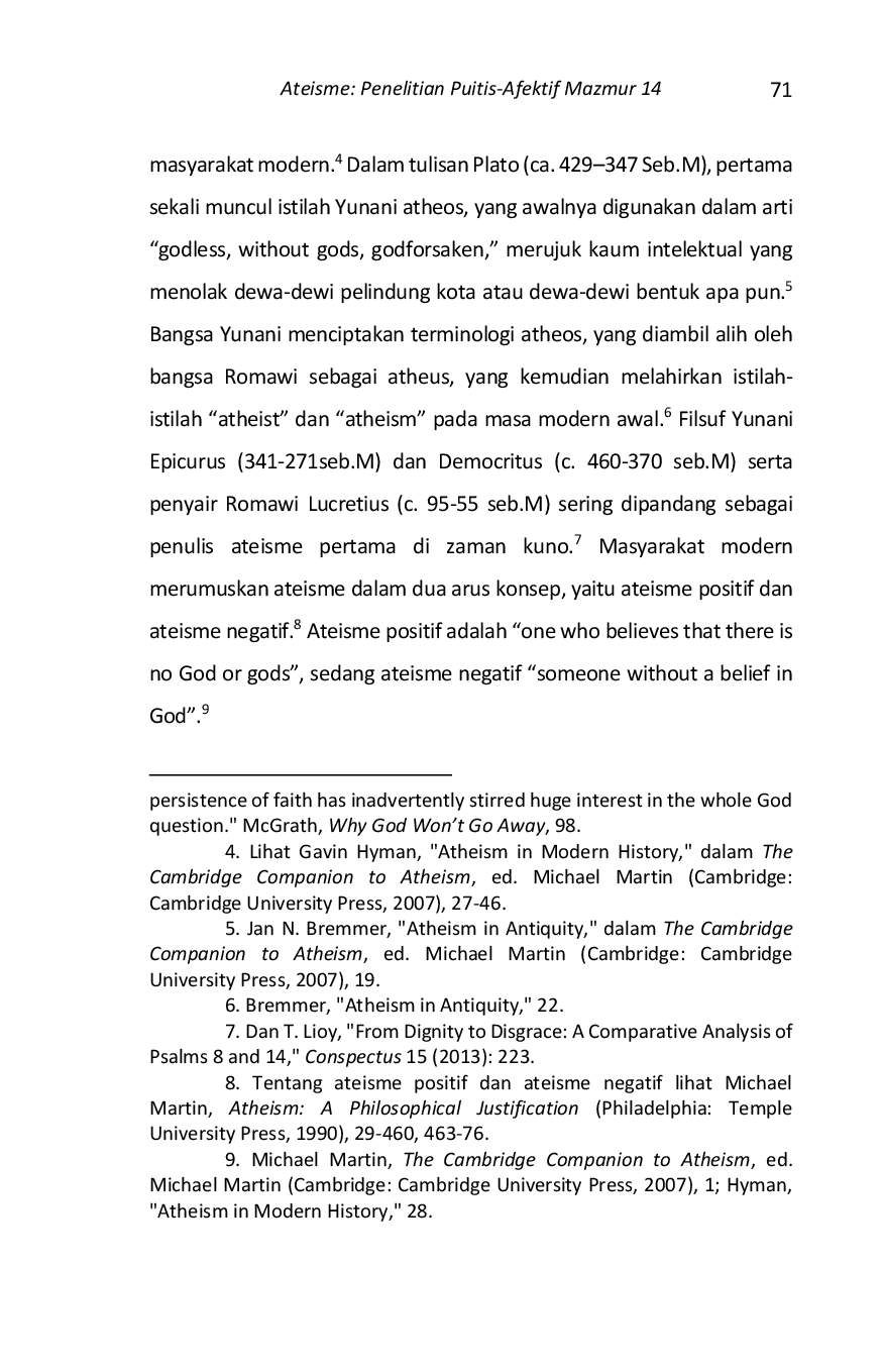 JURIS Ateisme Penelitian Puitis Afektif Mazmur 14