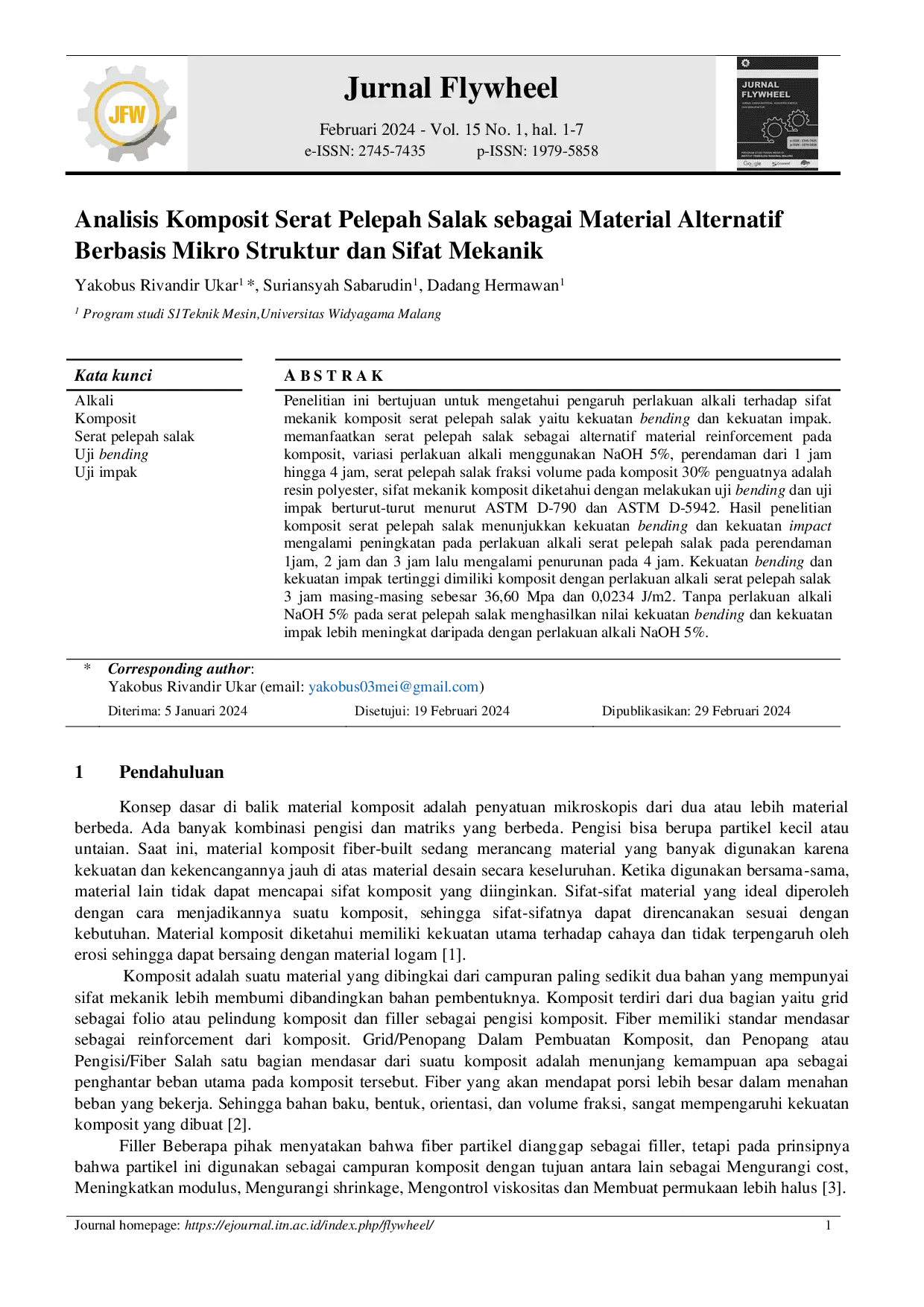 JURIS Analisis Komposit Serat Pelepah Salak Sebagai Material Alternatif Berbasis Mikro Struktur Dan Sifat Mekanik
