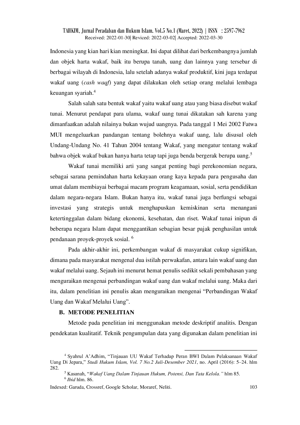 JURIS Analisis Perbandingan Wakaf Uang Dan Wakaf Melalui Uang Di Indonesia