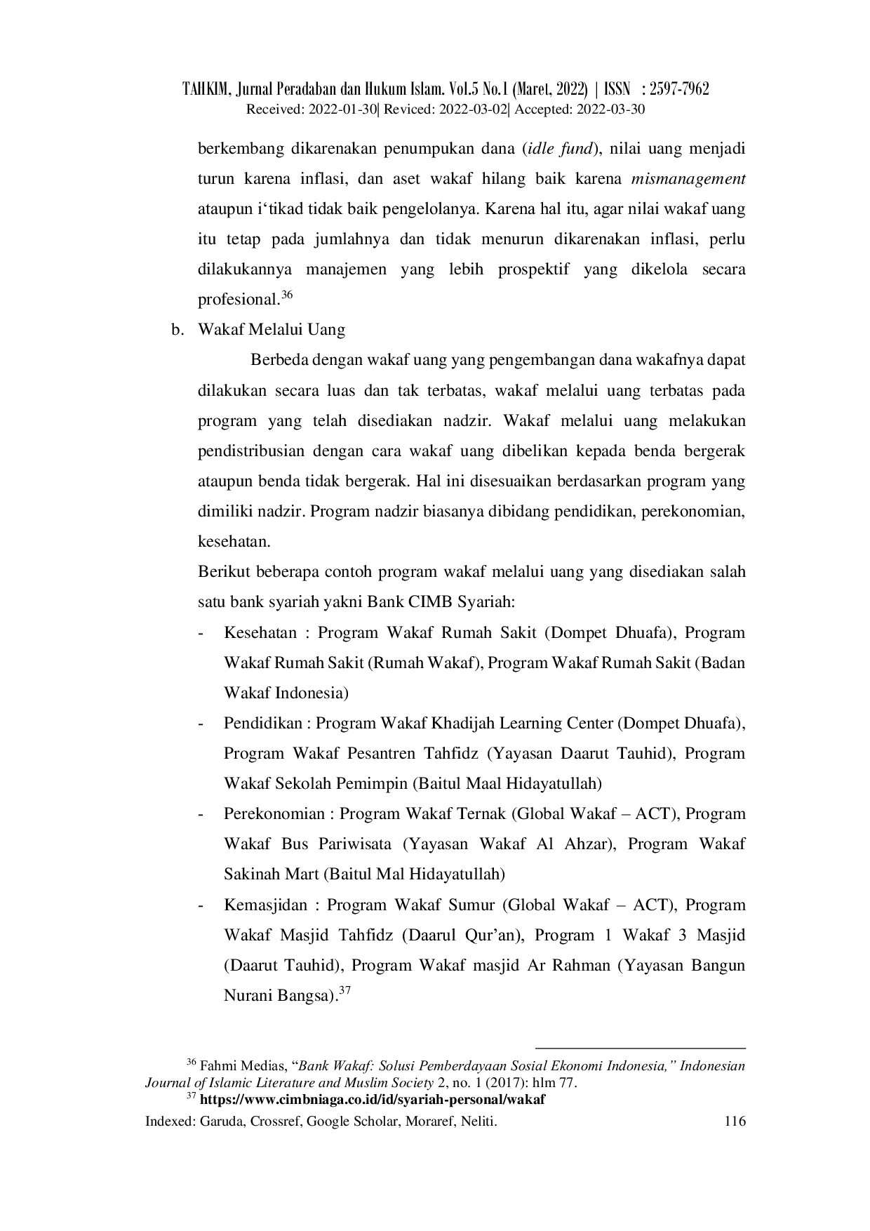 JURIS Analisis Perbandingan Wakaf Uang Dan Wakaf Melalui Uang Di Indonesia