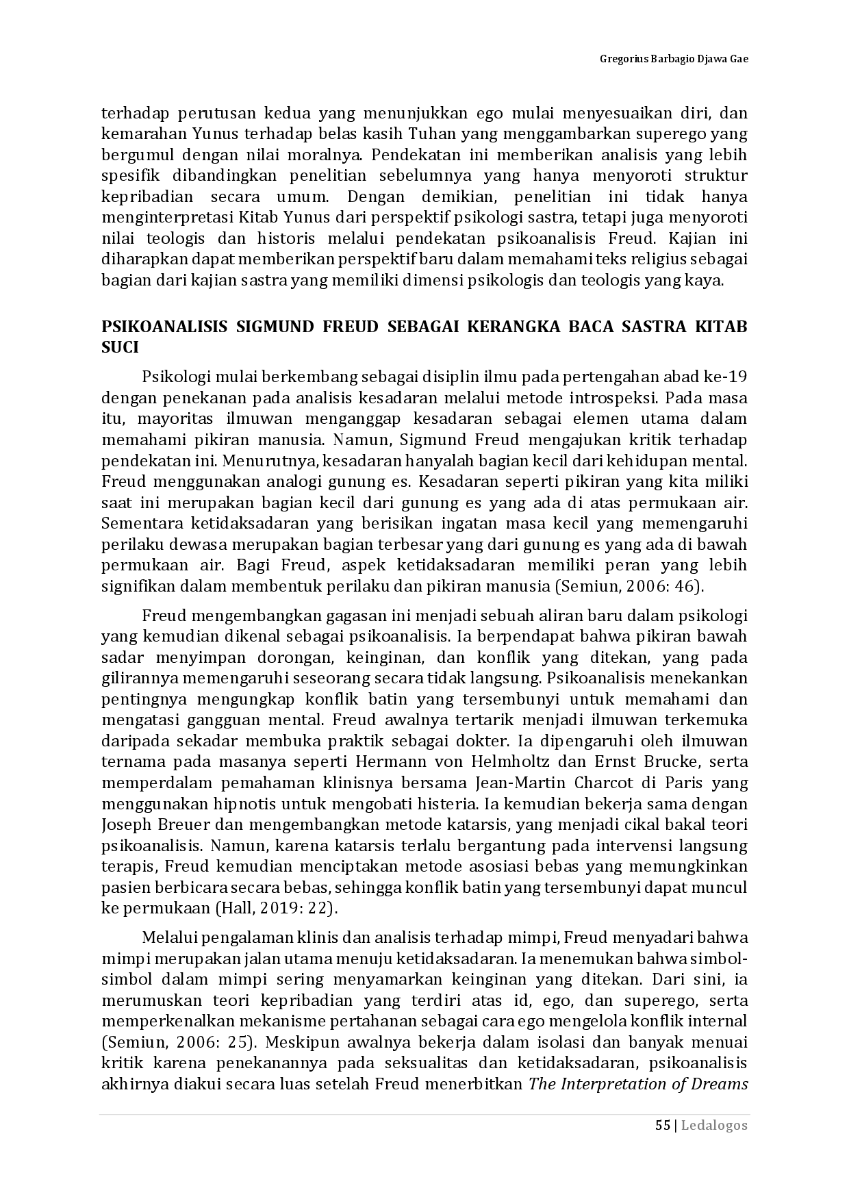 juris Kisah Nabi Yunus dari Perspektif Teori Psikoanalisis Sigmund Freud