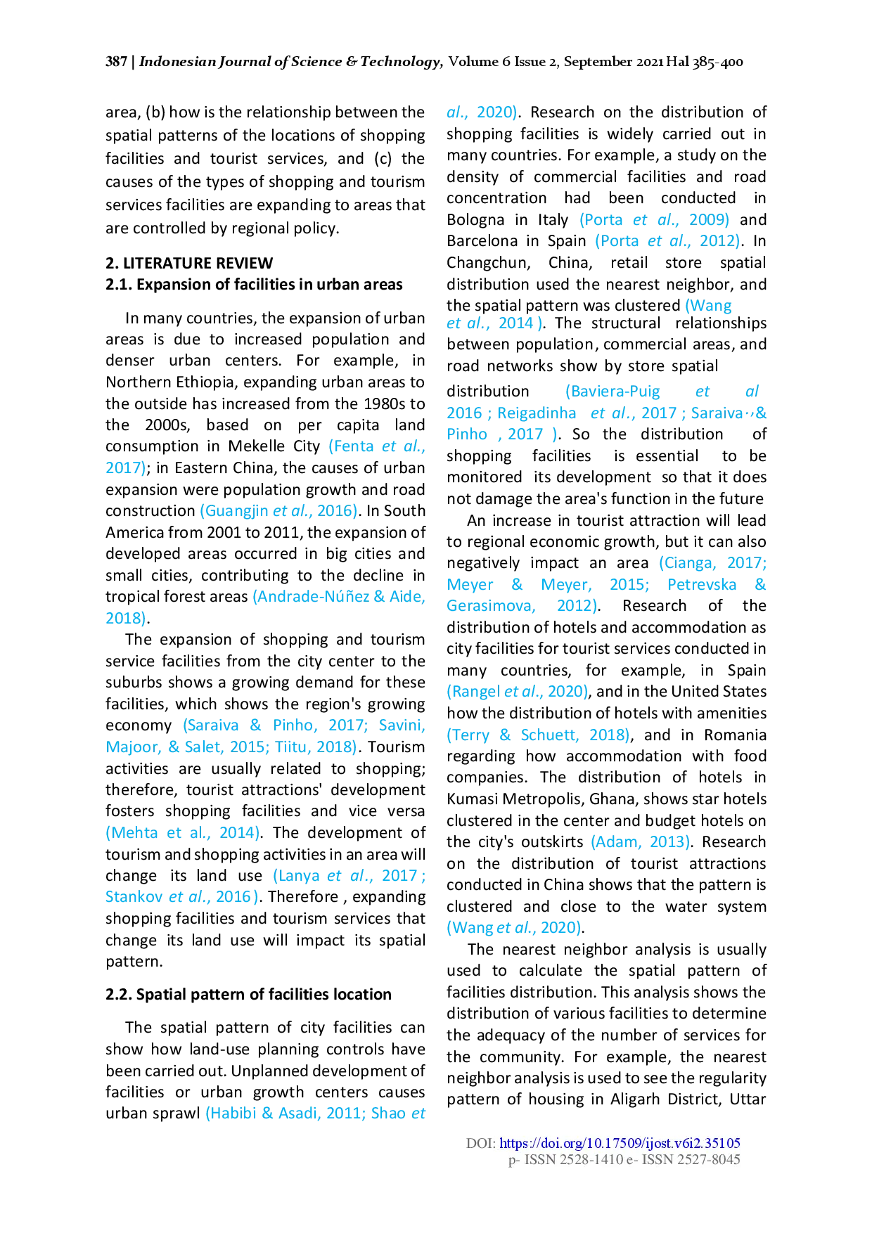 juris The Expansion and Spatial Pattern of Shopping and Tourism Services Facilities in North Bandung Region Indonesia