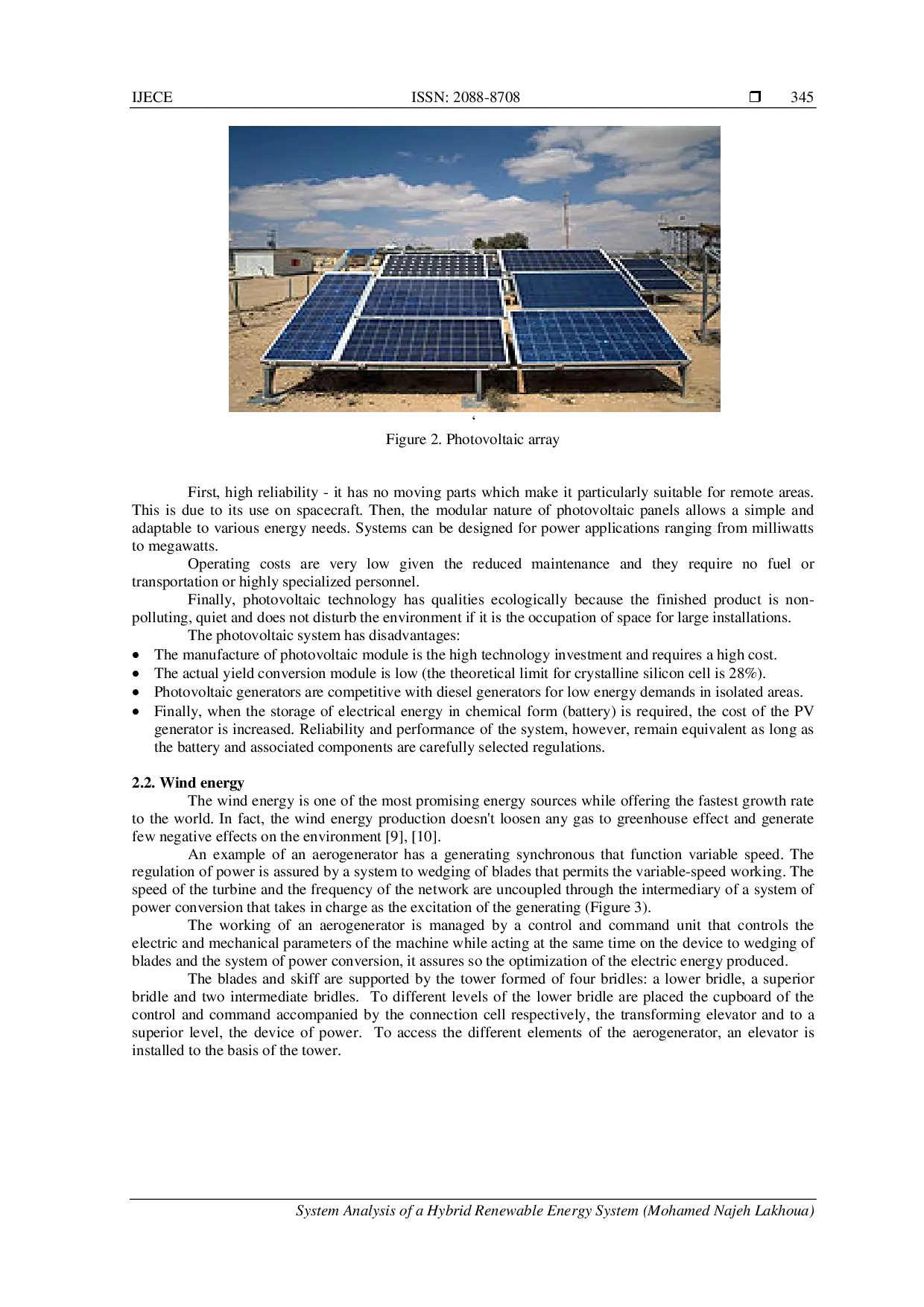 juris System Analysis of a Hybrid Renewable Energy System