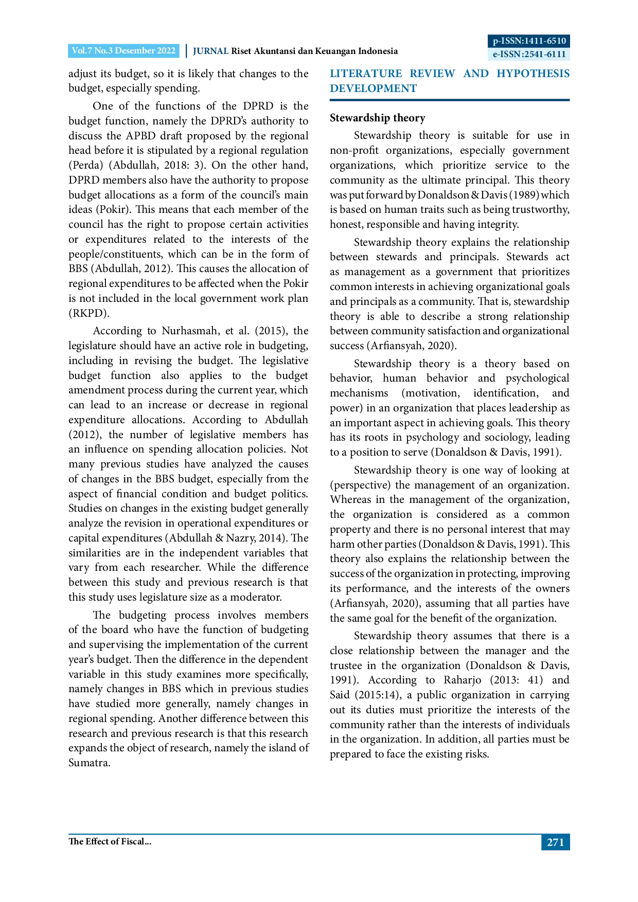 JURIS THE EFFECT OF FISCAL STRESS ON CHANGES IN SOCIAL AID SHOPPING WITH LEGISLATURE SIZE AS MODERATING Empirical Evidence from Regency City Governments in Sumatra