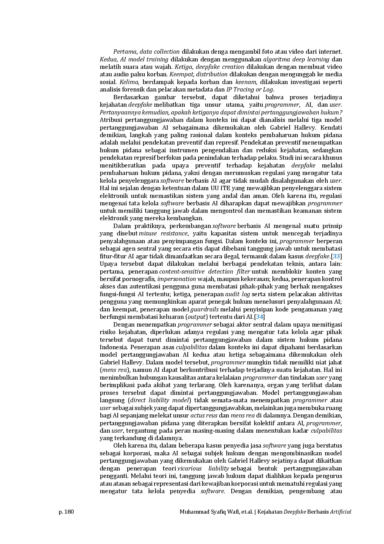 juris Artificial Intelligence Based Deepfake Crimes A Conception of Culpability Principle as a Criminal Liability Reform