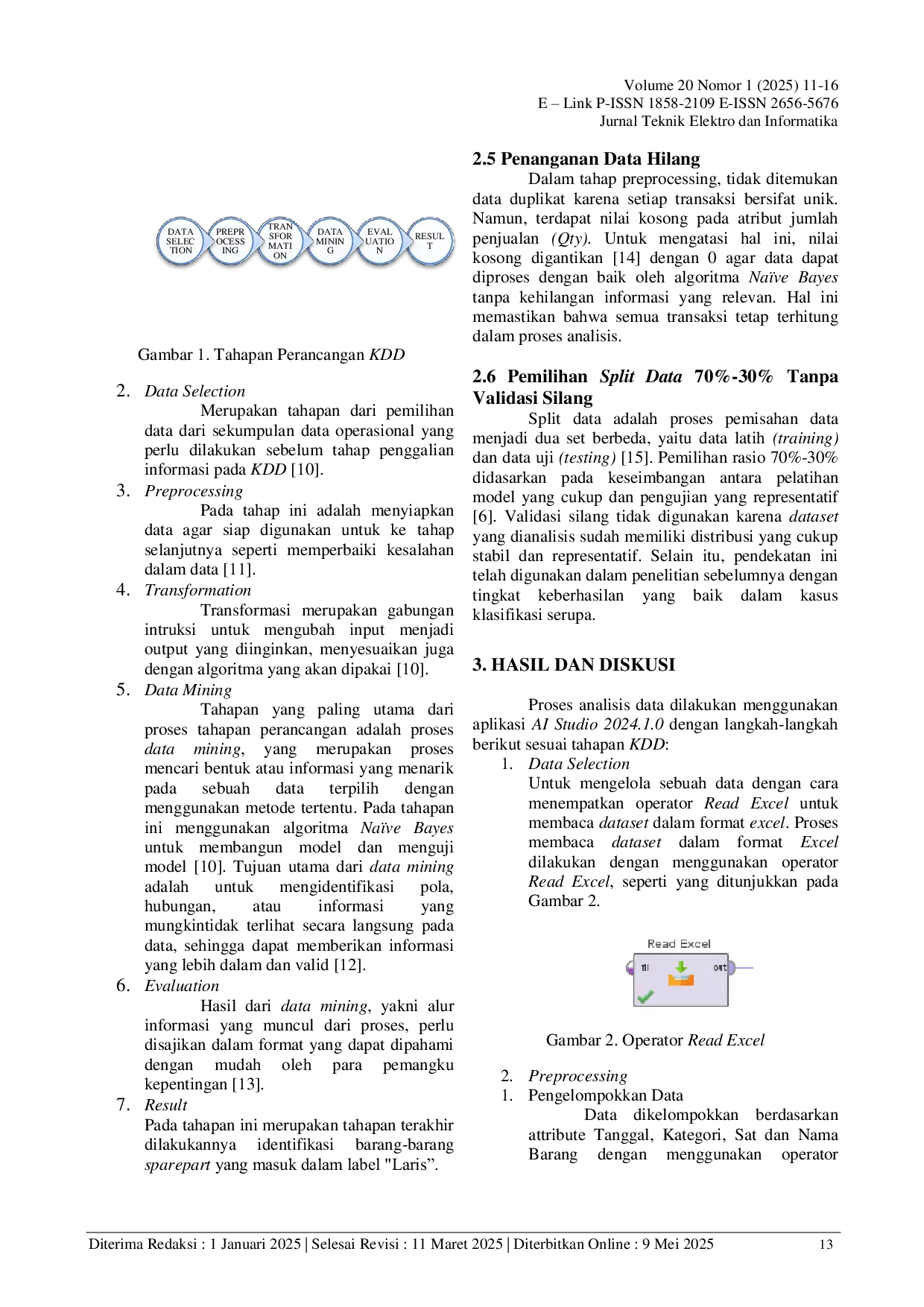 JURIS Meningkatkan Model Klasifikasi Menggunakan Algoritma Naive Bayes Pada Data Penjualan Di Toko Pelangi Jaya Motor
