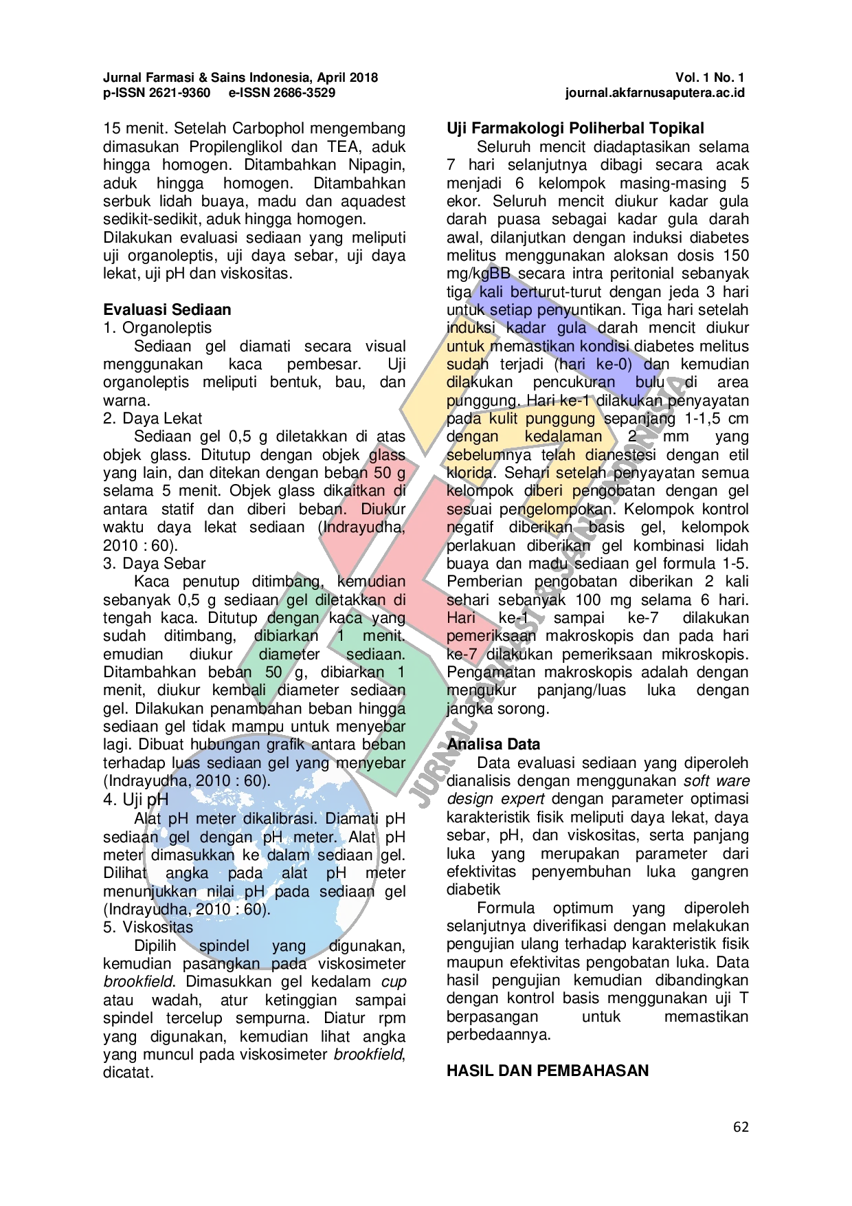 JURIS OPTIMASI FORMULA KOMBINASI GEL MADU DAN LIDAH BUAYA Aloe Vera PADA PENYEMBUHAN LUKA GANGREN DIABETIK