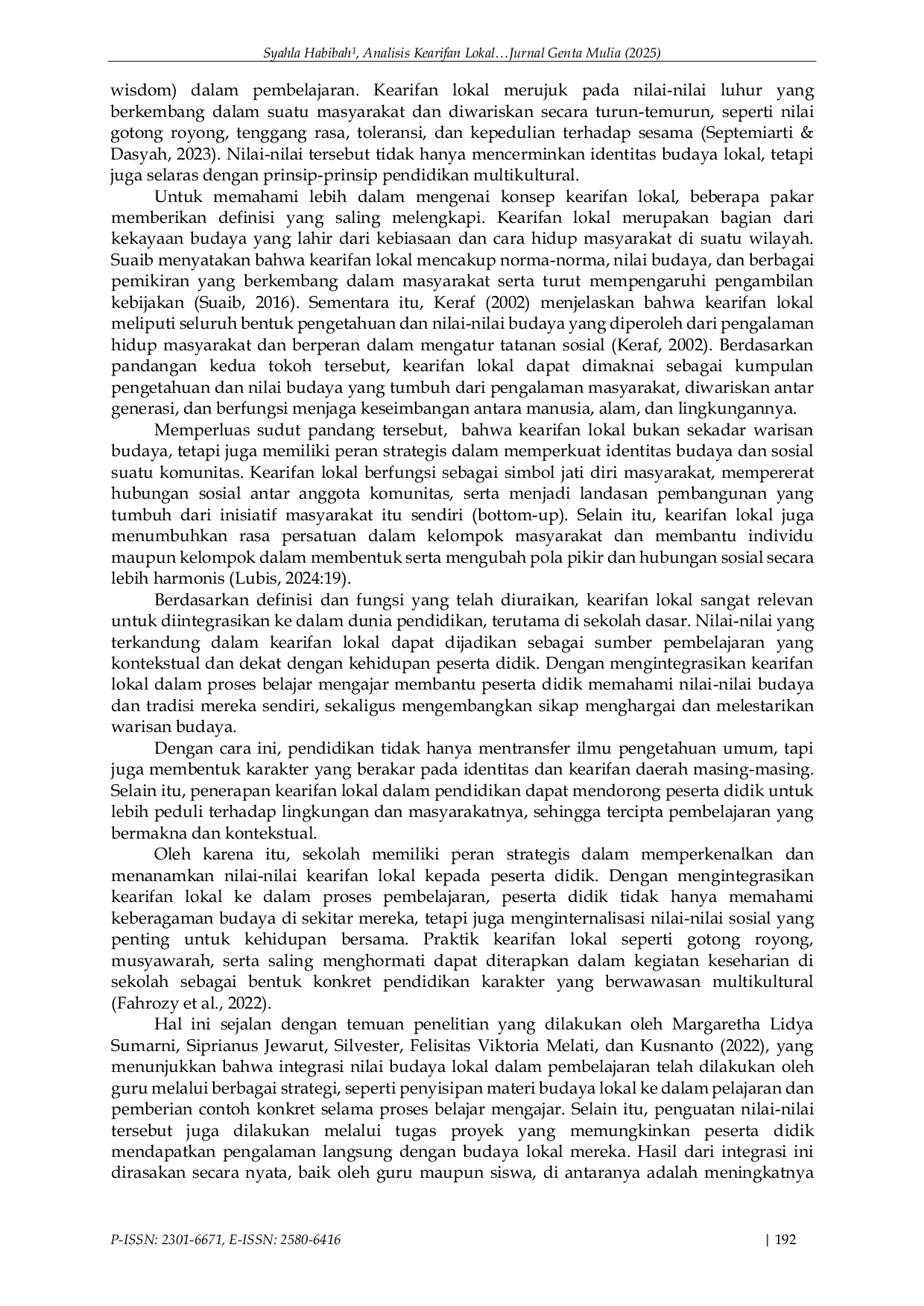 JURIS Analisis Kearifan Lokal Di Sekolah Dalam Membentuk Sikap Multikultural Siswa Sekolah Dasar