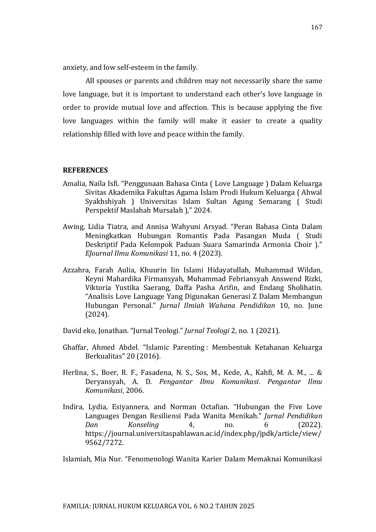 JURIS Strategy in Applying Love Language to Enhance the Quality of Relationship in Career Family