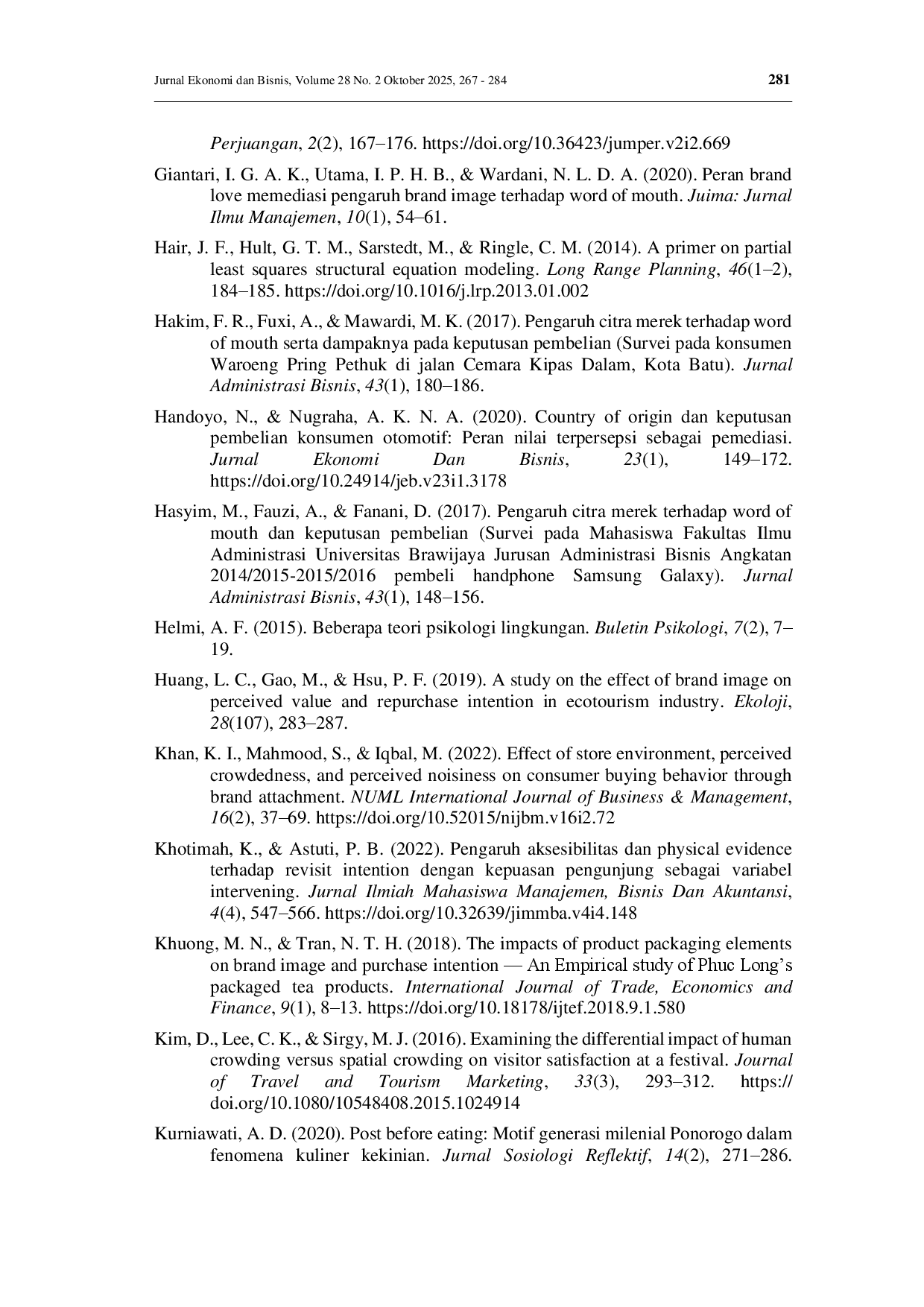 juris The influence of crowdedness on brand image and its impact on word of mouth