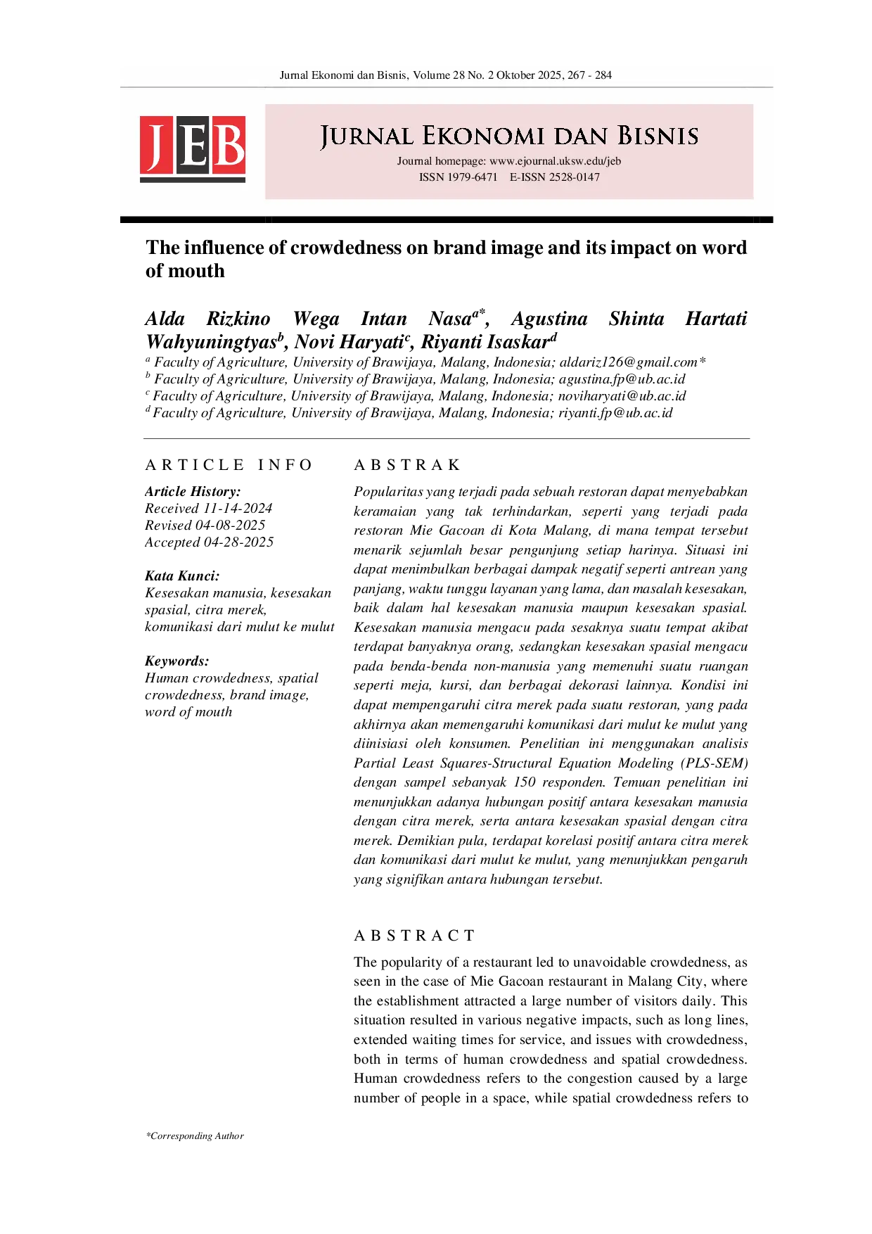 juris The influence of crowdedness on brand image and its impact on word of mouth