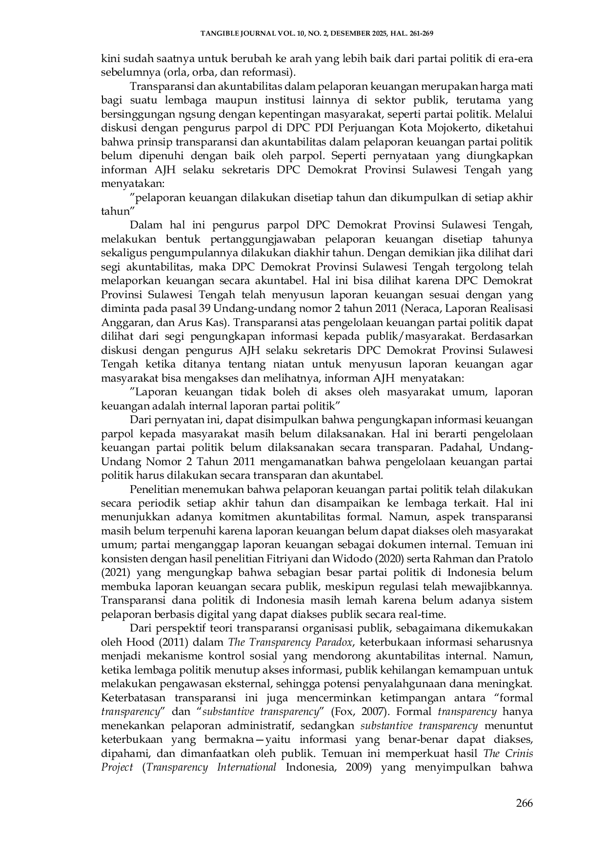 JURIS Akuntabilitas Dan Trasparansi Pengelolaan Keuangan Partai Politik Studi Kasus Dpc Partai Demokrat Provinsi Sulawesi Tengah