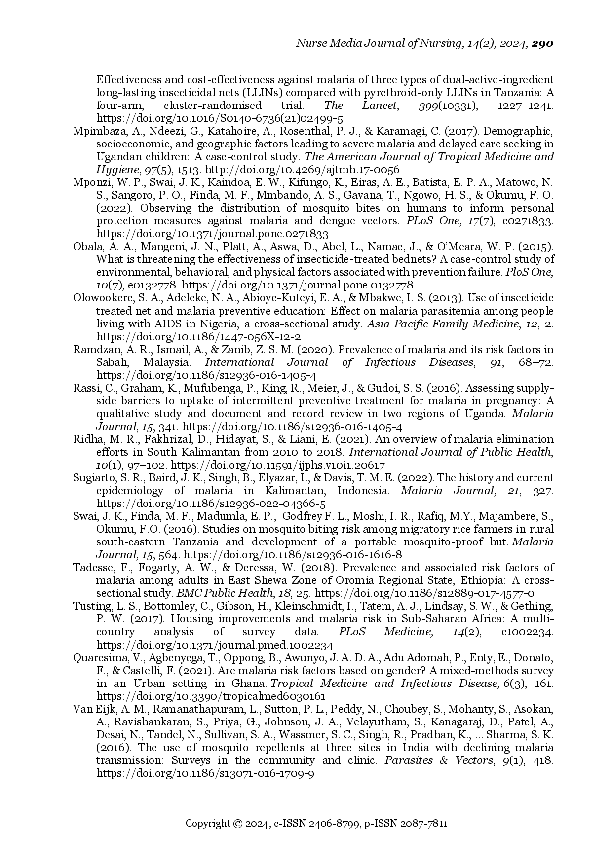 juris Malaria Prevention Strategies in Kalimantan Indonesia A Secondary Analysis of 2018 Basic Health Research Data