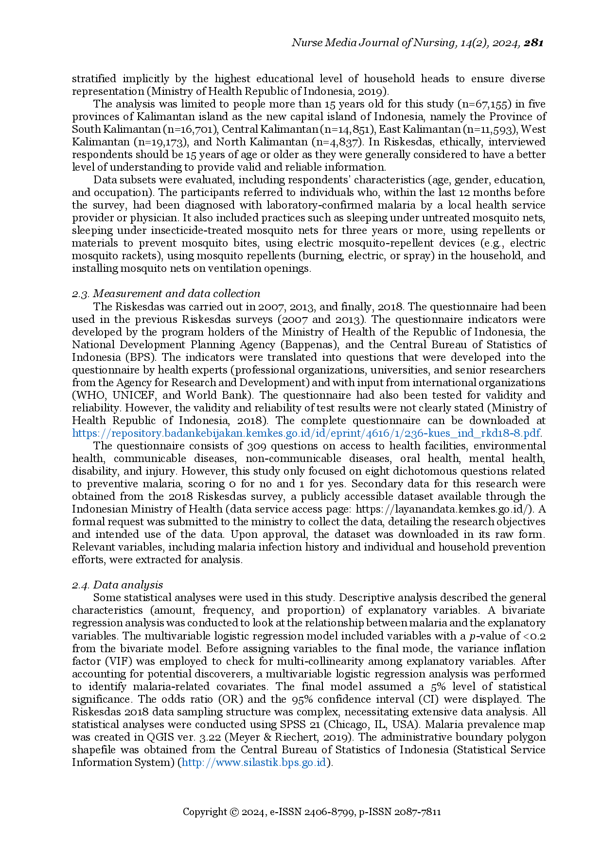 juris Malaria Prevention Strategies in Kalimantan Indonesia A Secondary Analysis of 2018 Basic Health Research Data