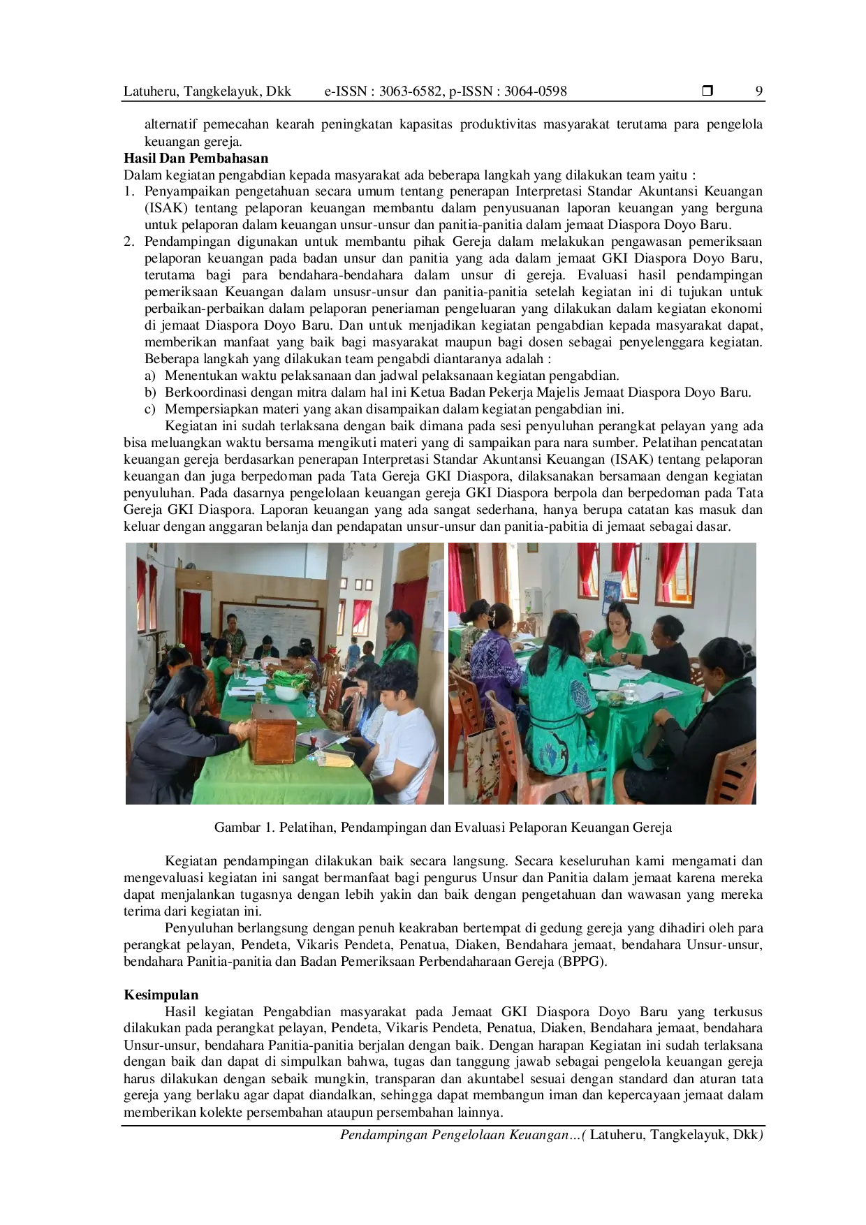 JURIS Pendampingan Pengelolaan Keuangan Gereja Yang Akuntabel Di GKI Diaspora Doyo Baru Kabupaten Jayapura