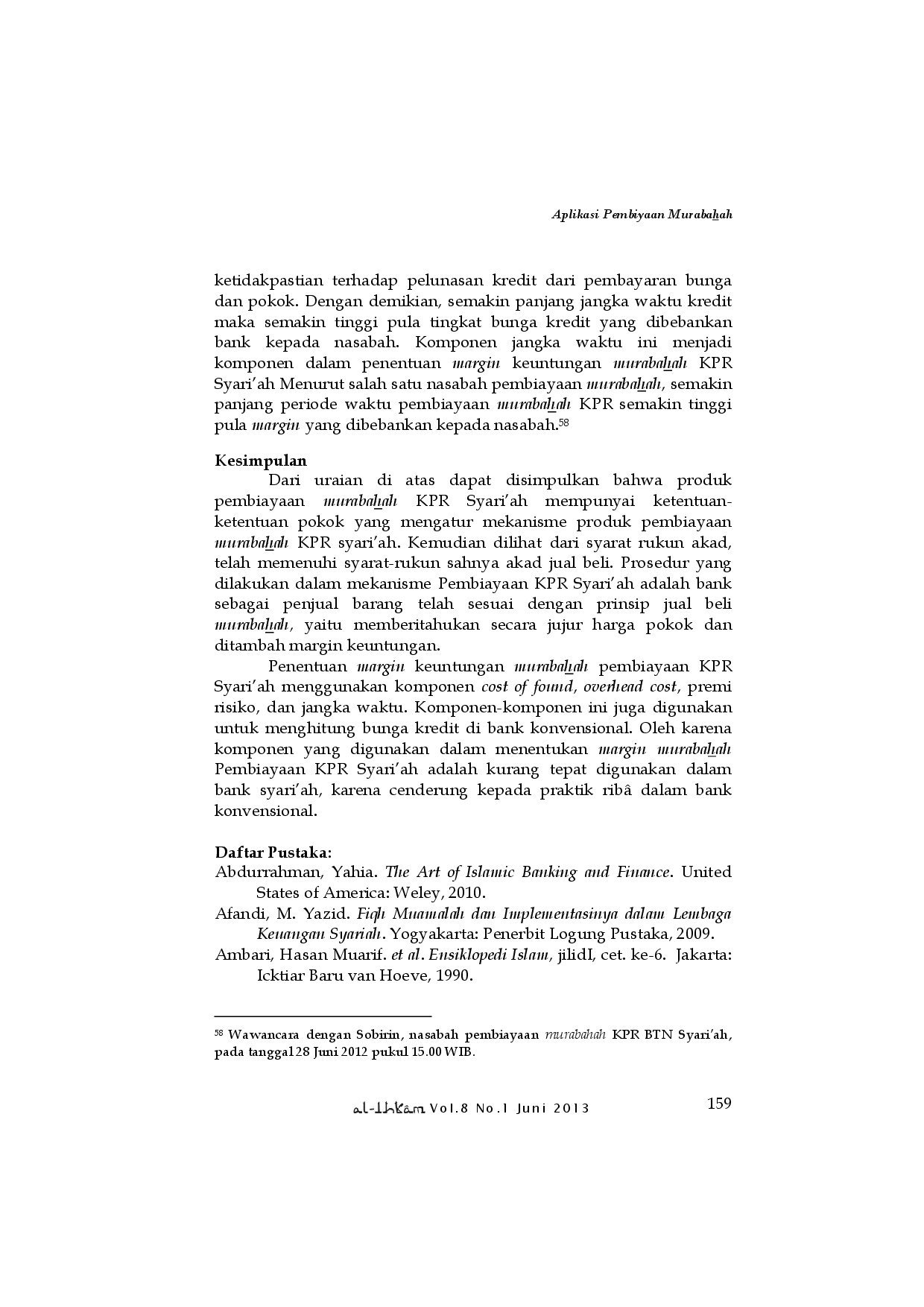 juris APLIKASI PEMBIAYAAN MURABAHAH PRODUK KPRS DI PERBANKAN SYARI AH