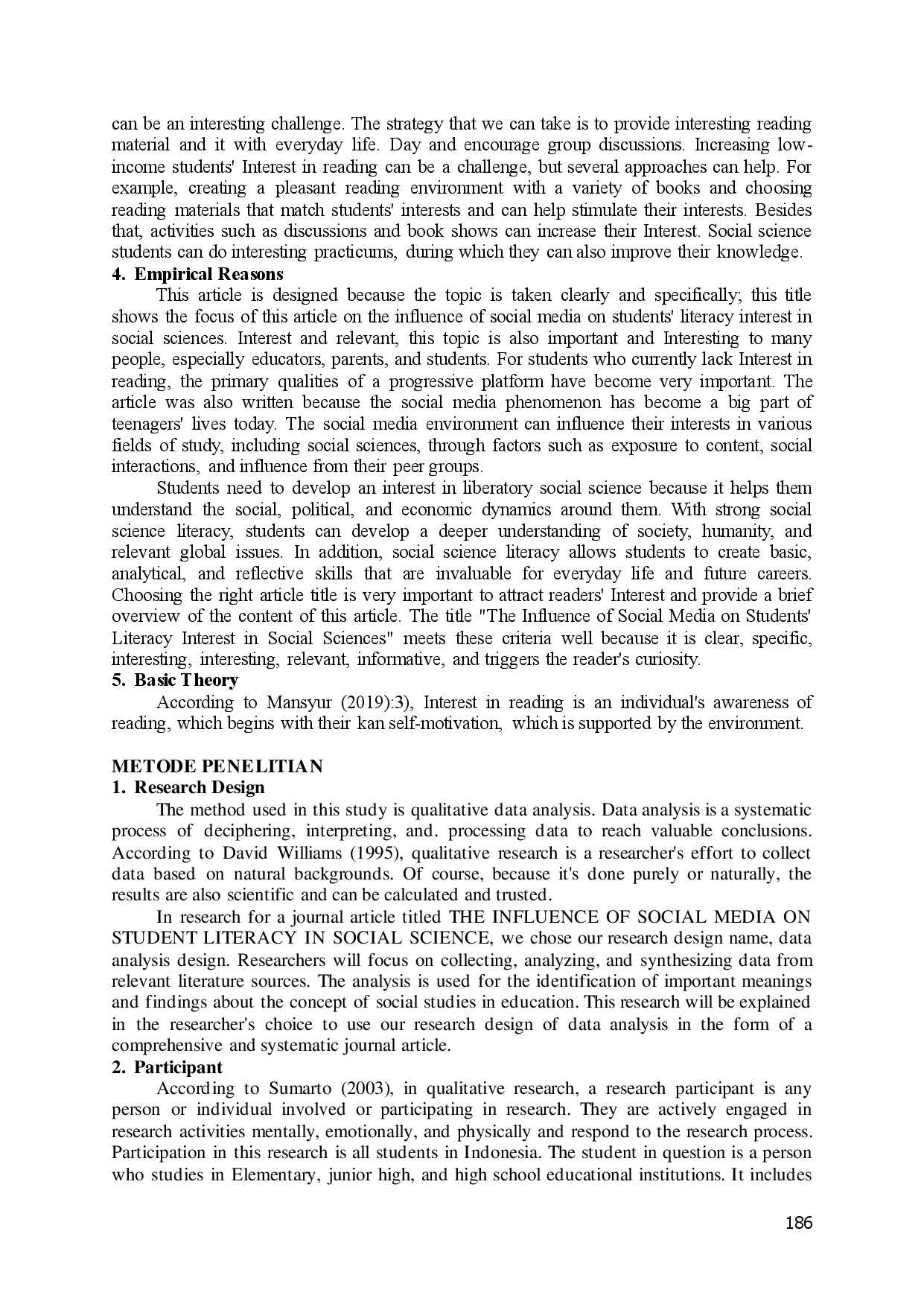 juris The Influence of Social Media on Student Literacy in Social Science