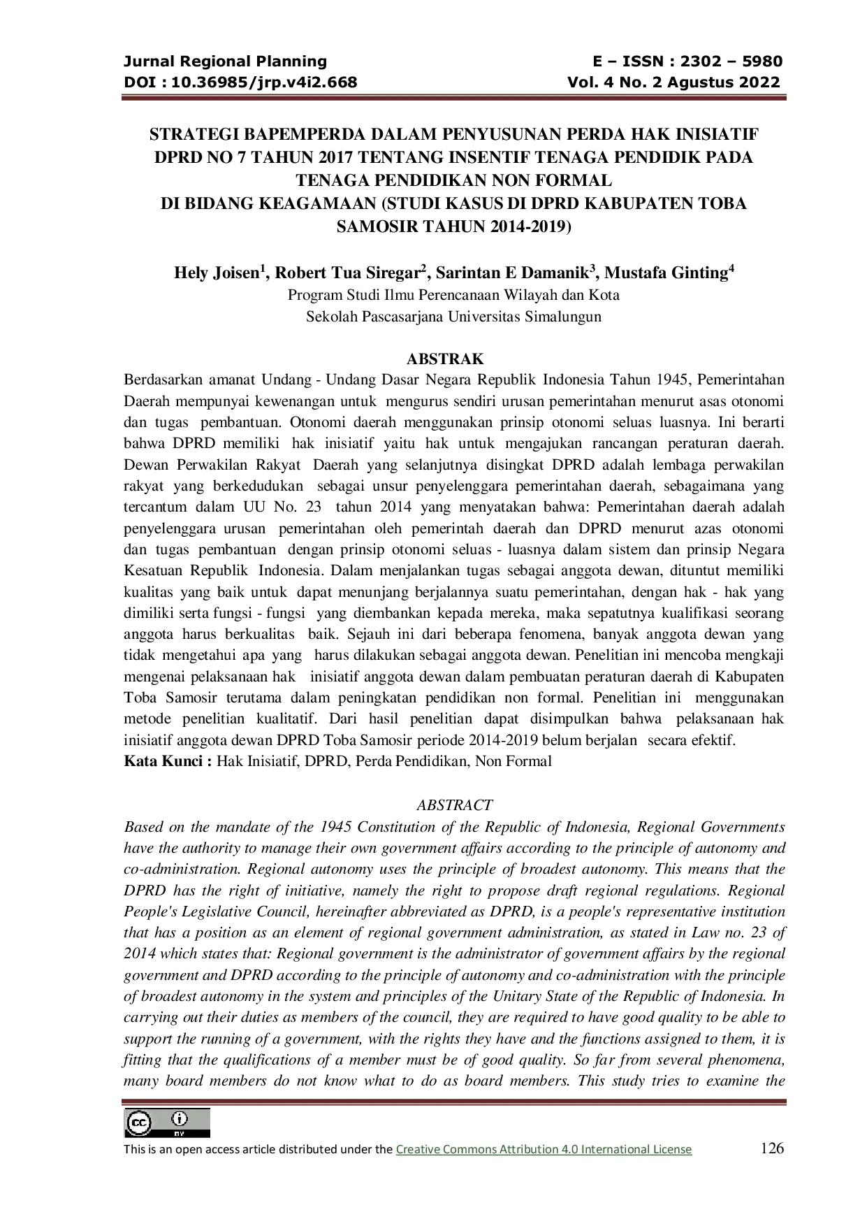 JURIS Strategi Bapemperda Dalam Penyusunan PERDA Hak Inisiatif DPRD No 7 Tahun 2017 Tentang Insentif Tenaga Pendidik Pada Tenaga Penddidikan Non Formal Di Bidang Keagamaan Studi Kasus Di DPRD Kabupaten To