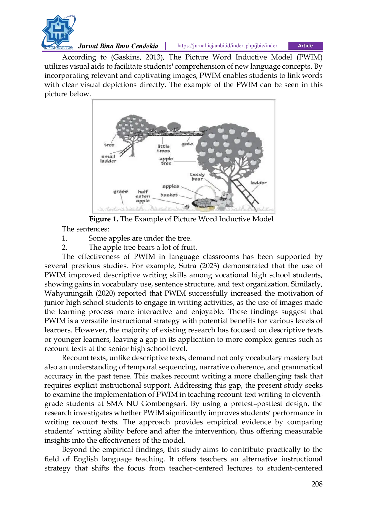 JURIS The Implementation of Picture Word Inductive Model PWIM in Writing Recount Text of The Eleventh Grade Students at SMA NU Gombengsari in The Academic Year 2024 2025