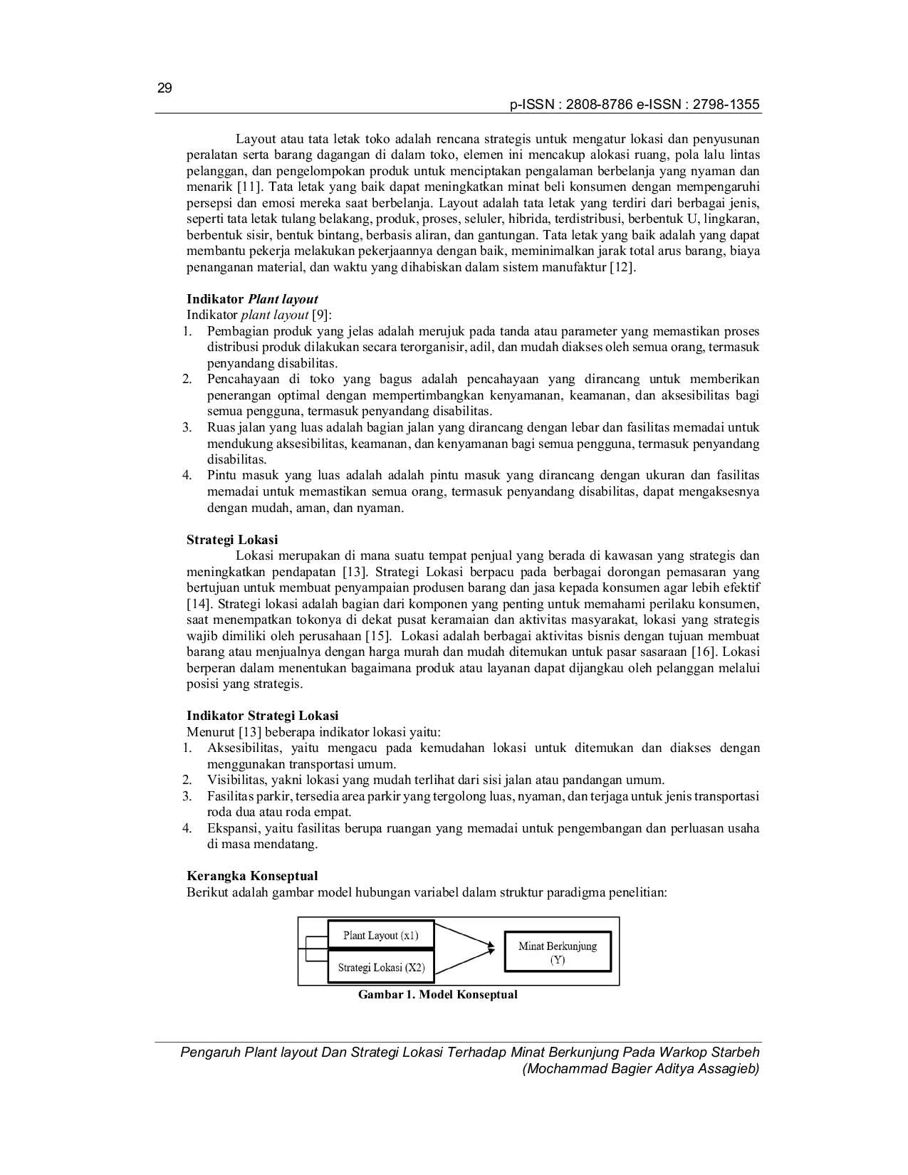 JURIS Pengaruh Plant Layout Dan Strategi Lokasi Terhadap Minat Berkunjung Pada Warkop Starbeh