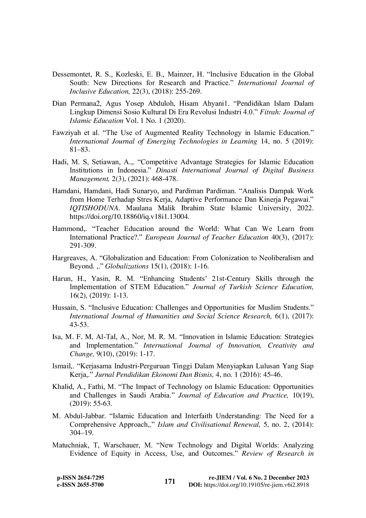 JURIS The Approach of Islamic Education Management in Facing Global Challenges