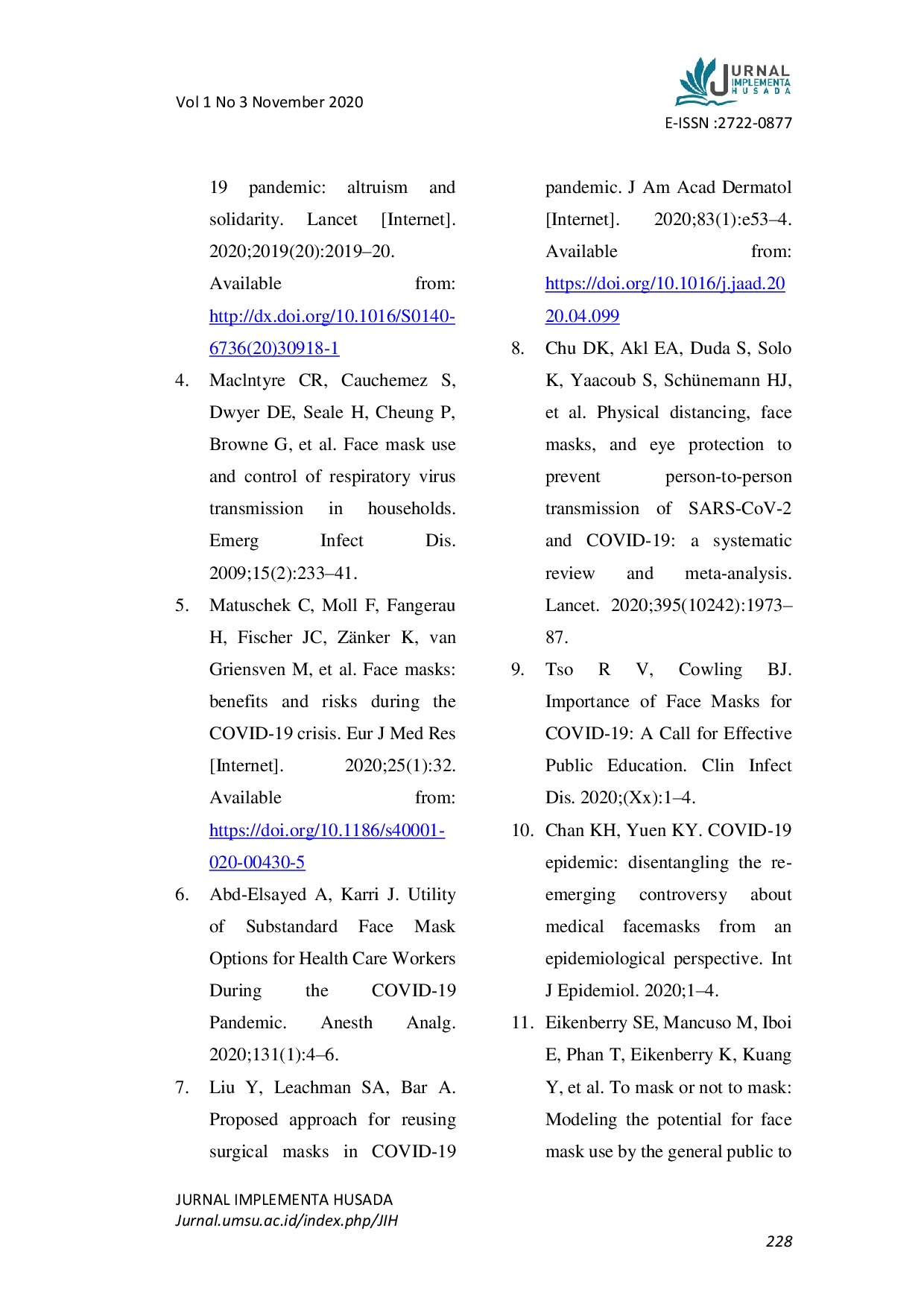 JURIS Covid 19 Dan Penggunaan Masker Muka Antara Manfaat Dan Resiko