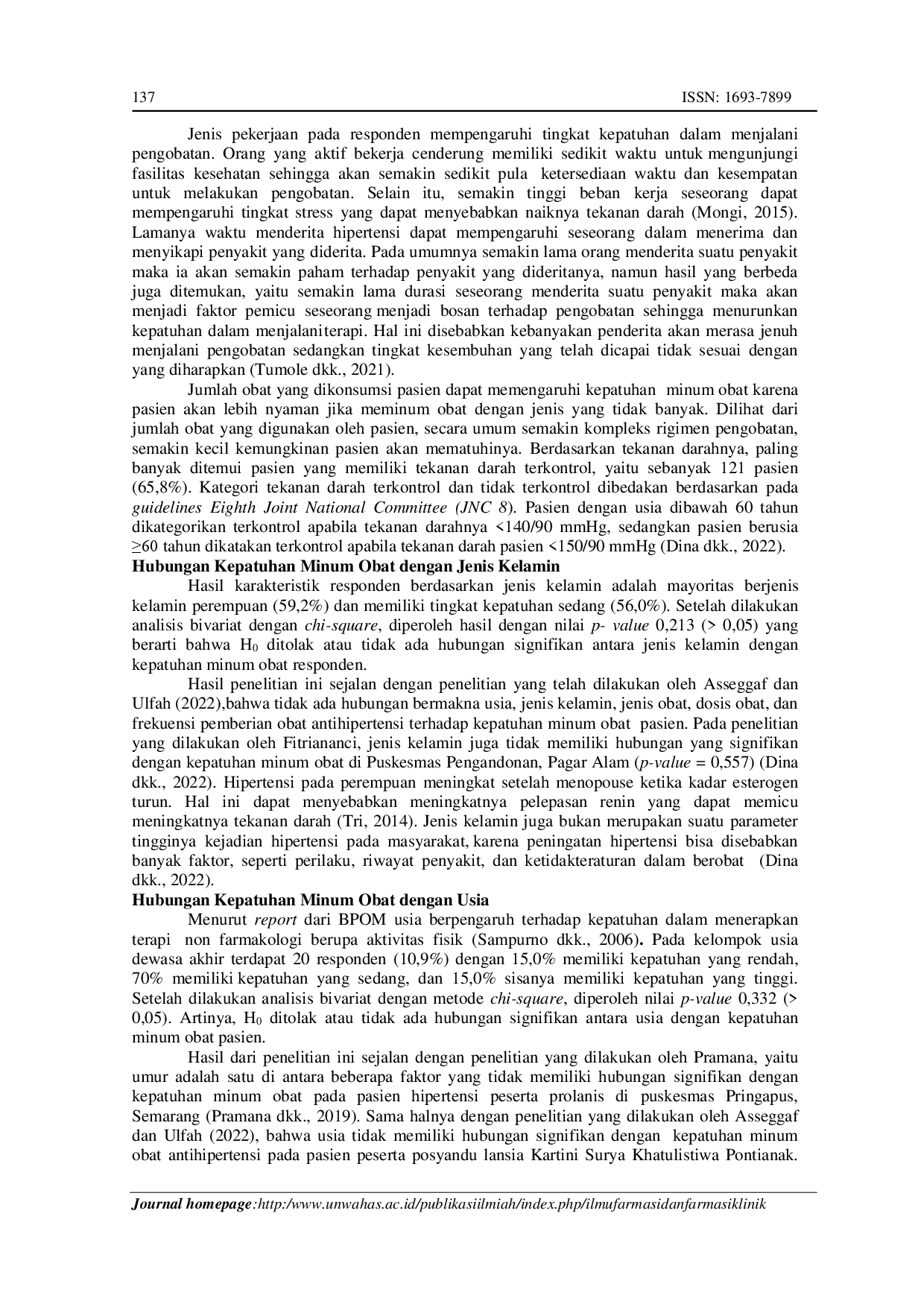 juris Faktor Faktor yang Mempengaruhi Kepatuhan Pasien Hipertensi Pasien Rujuk Balik di Kimia Farma Ponorogo