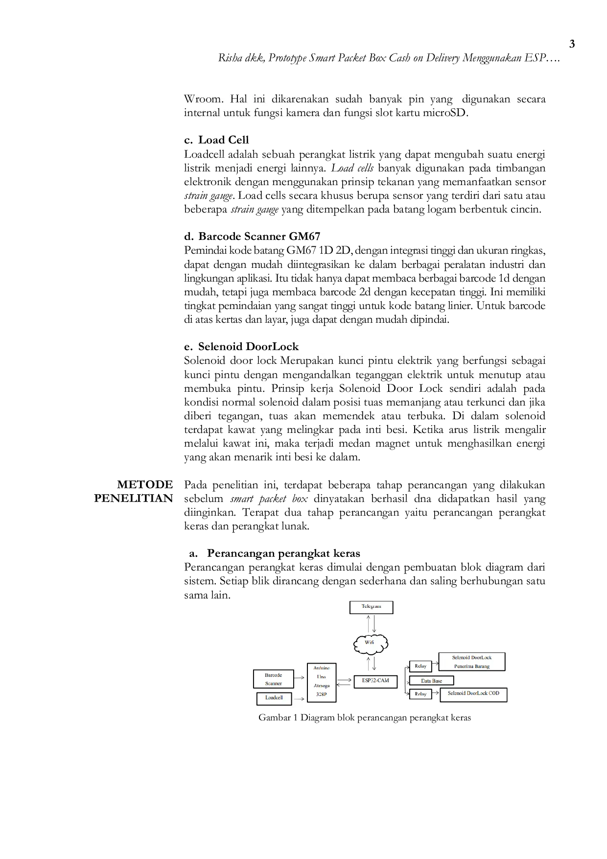JURIS Prototype Smart Packet Box Cash on Delivery Menggunakan ESP 32CAM