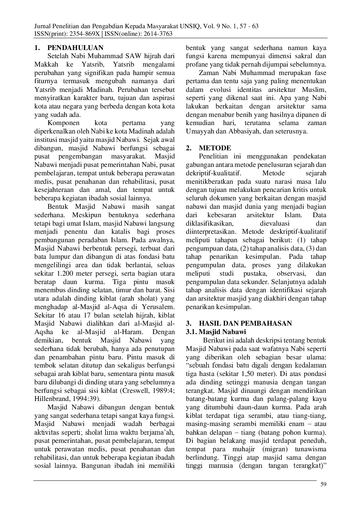 juris Masjid Nabawi Sebagai Dasar Pembentukan Masjid Agung Keraton Surakarta