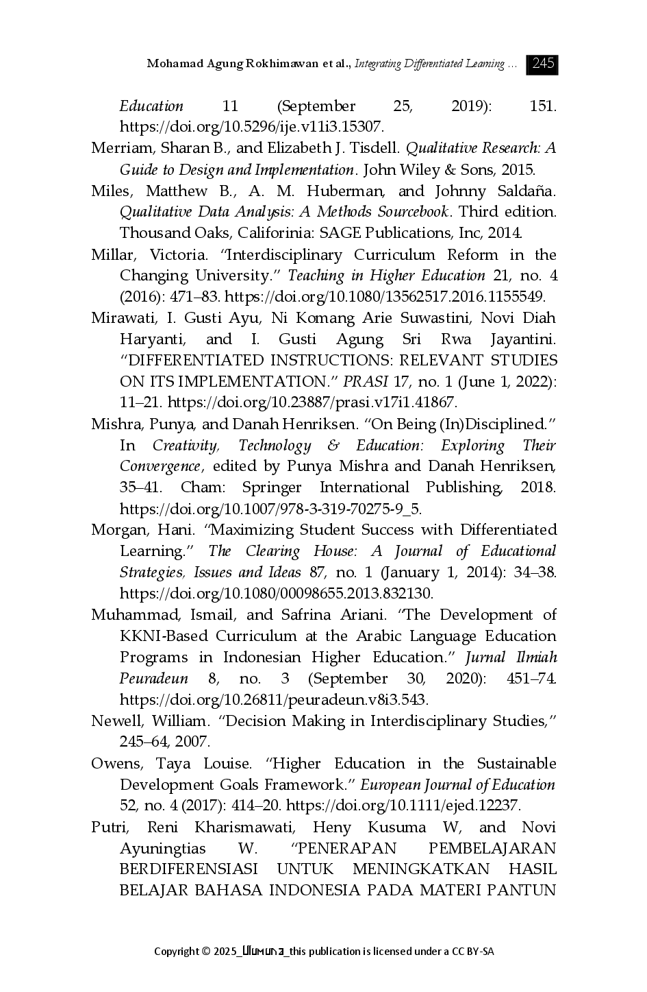juris Integrating Differentiated Learning and Interdisciplinary Approaches in Curriculum Design for Quality Education A Case Study in Islamic Universities