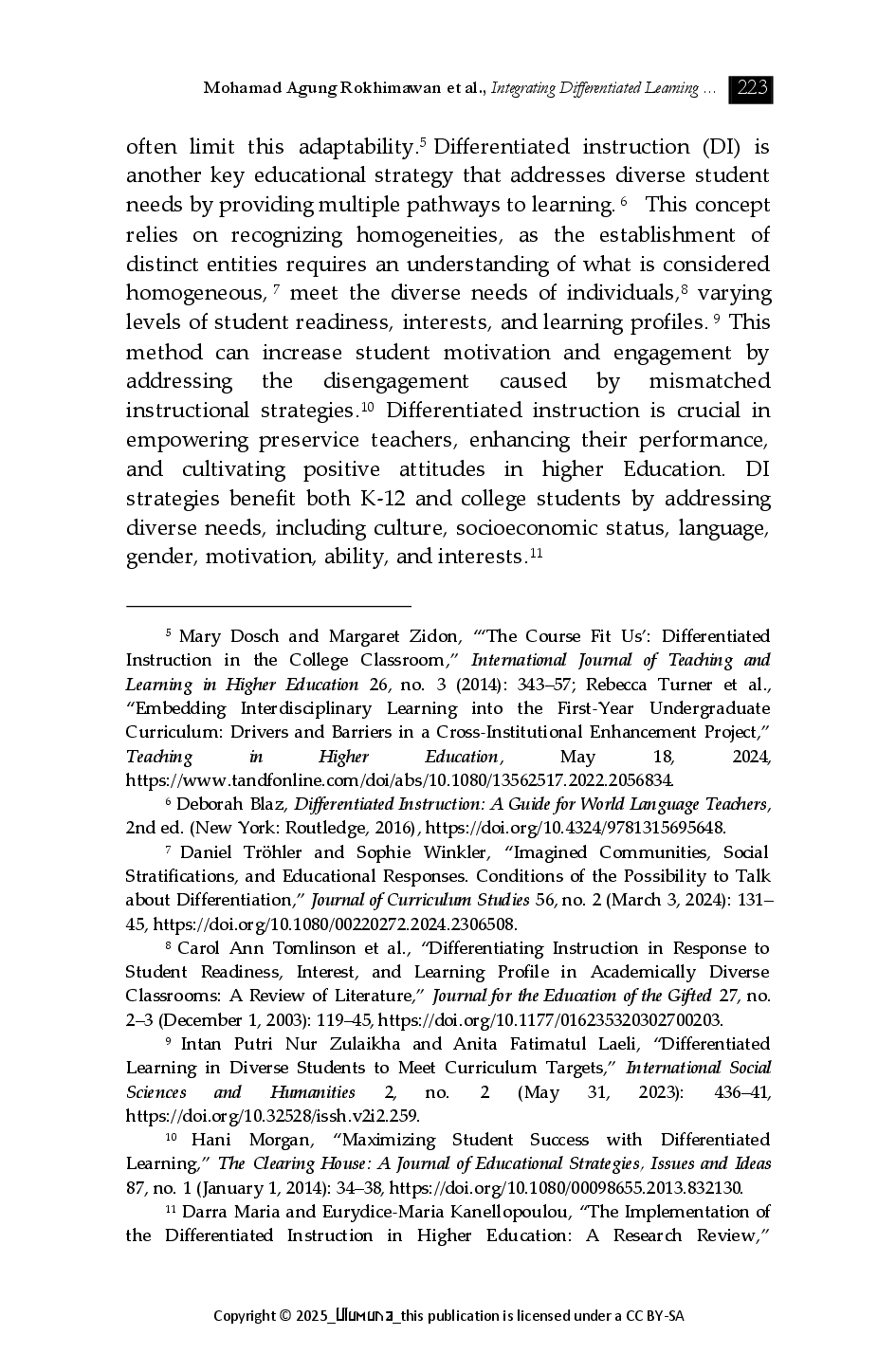 juris Integrating Differentiated Learning and Interdisciplinary Approaches in Curriculum Design for Quality Education A Case Study in Islamic Universities