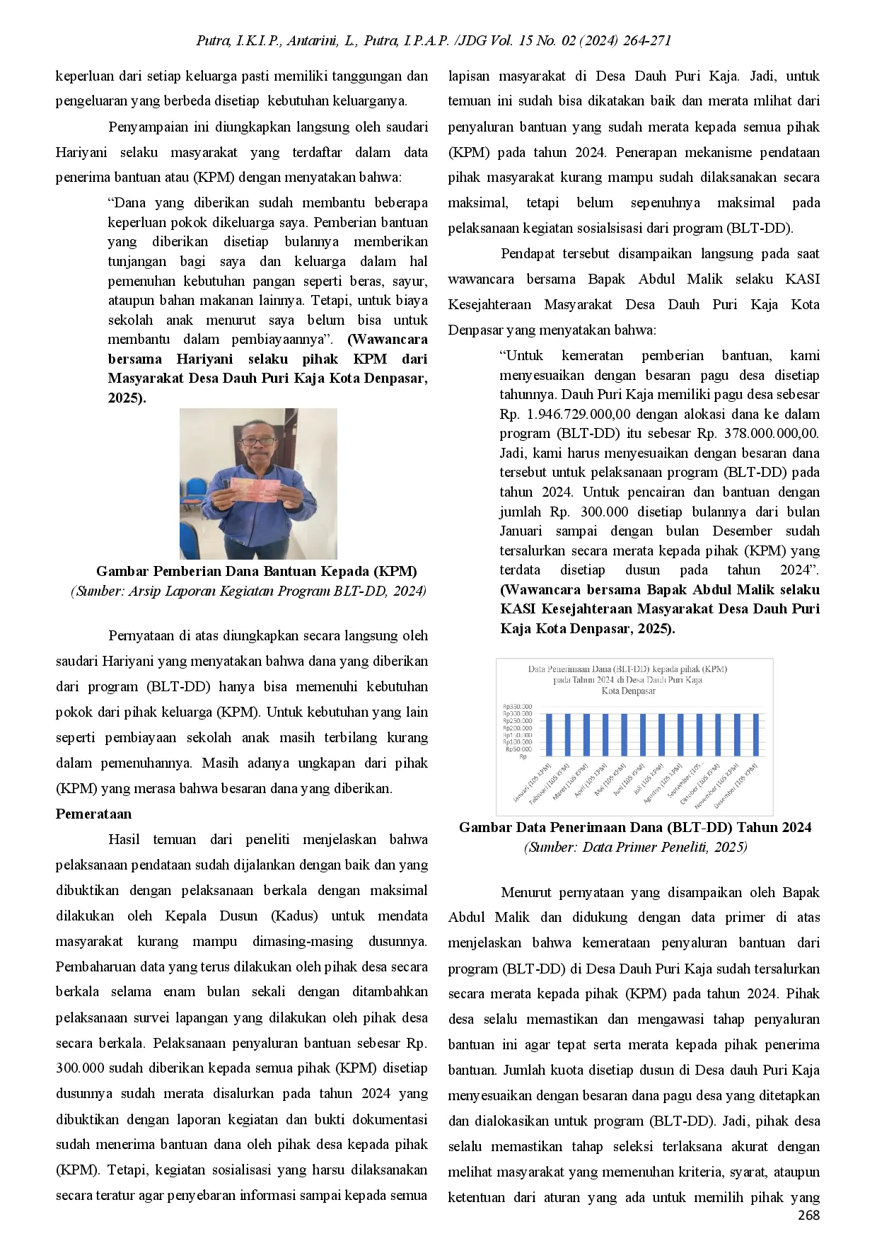 juris Evaluasi Program Bantuan Langsung Tunai Dana Desa BLT DD Kepada Masyarakat Di Desa Dauh Puri Kaja Kota Denpasar